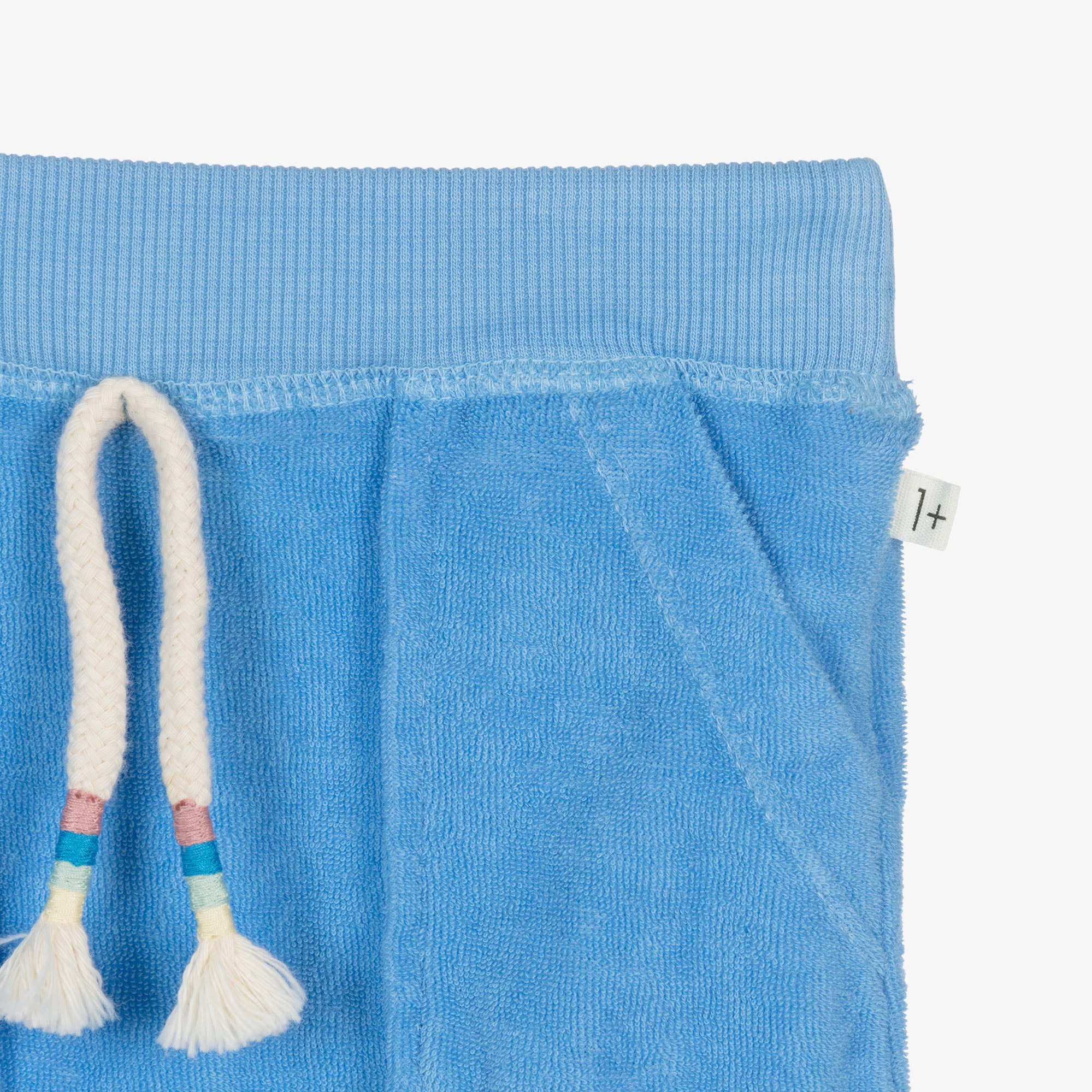 Boys Pale Blue Cotton Towelling Joggers - View 2