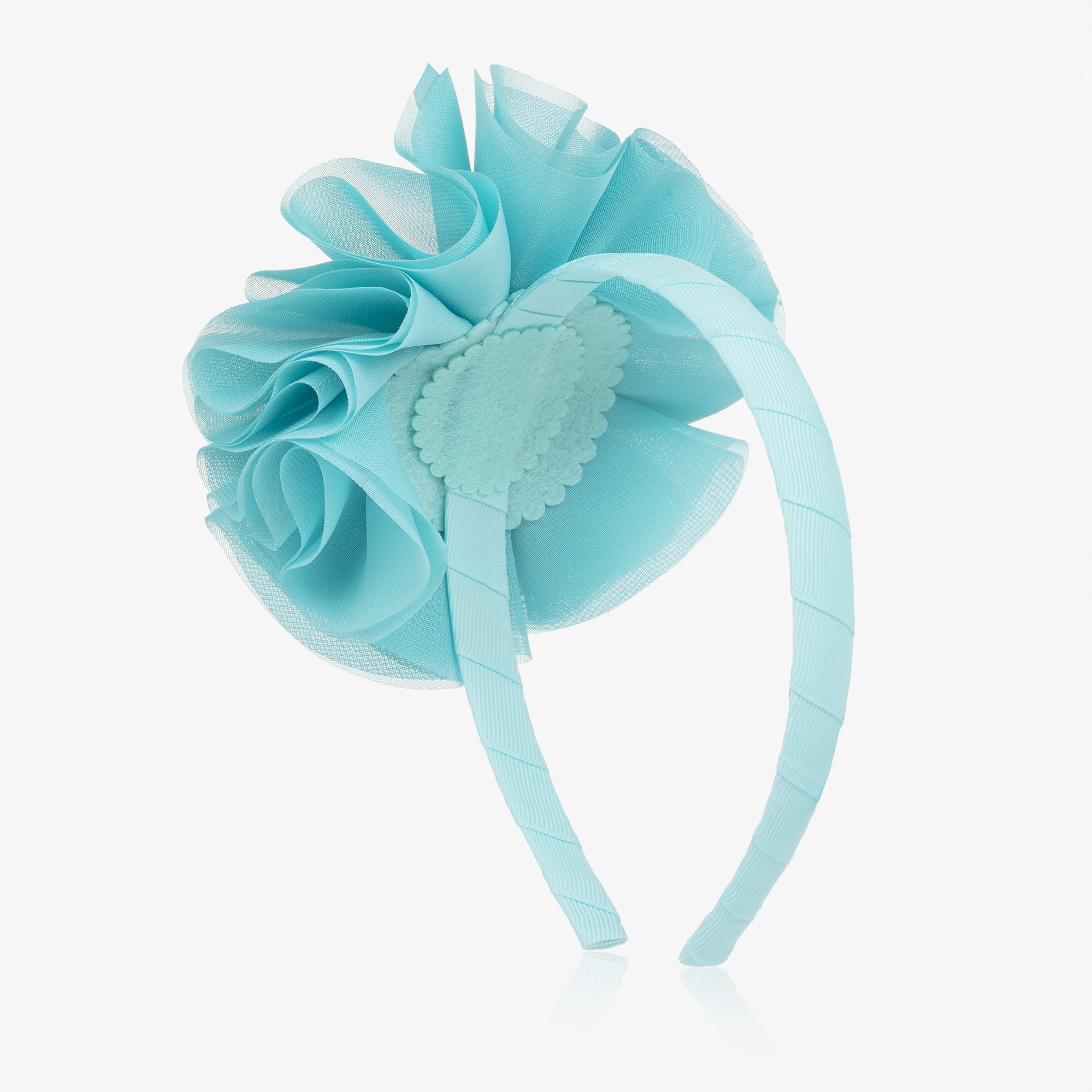 Girls Blue Chiffon Flower Hairband - View 4