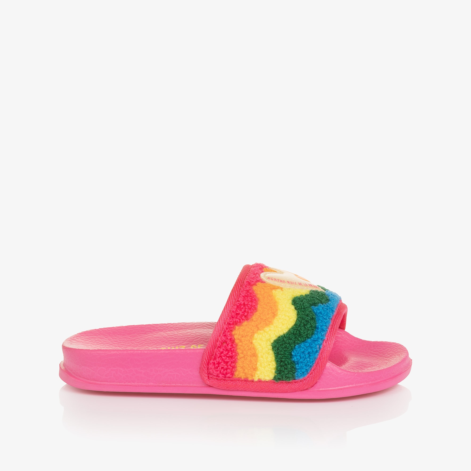 Girls Pink Rainbow & Heart Sliders - View 4
