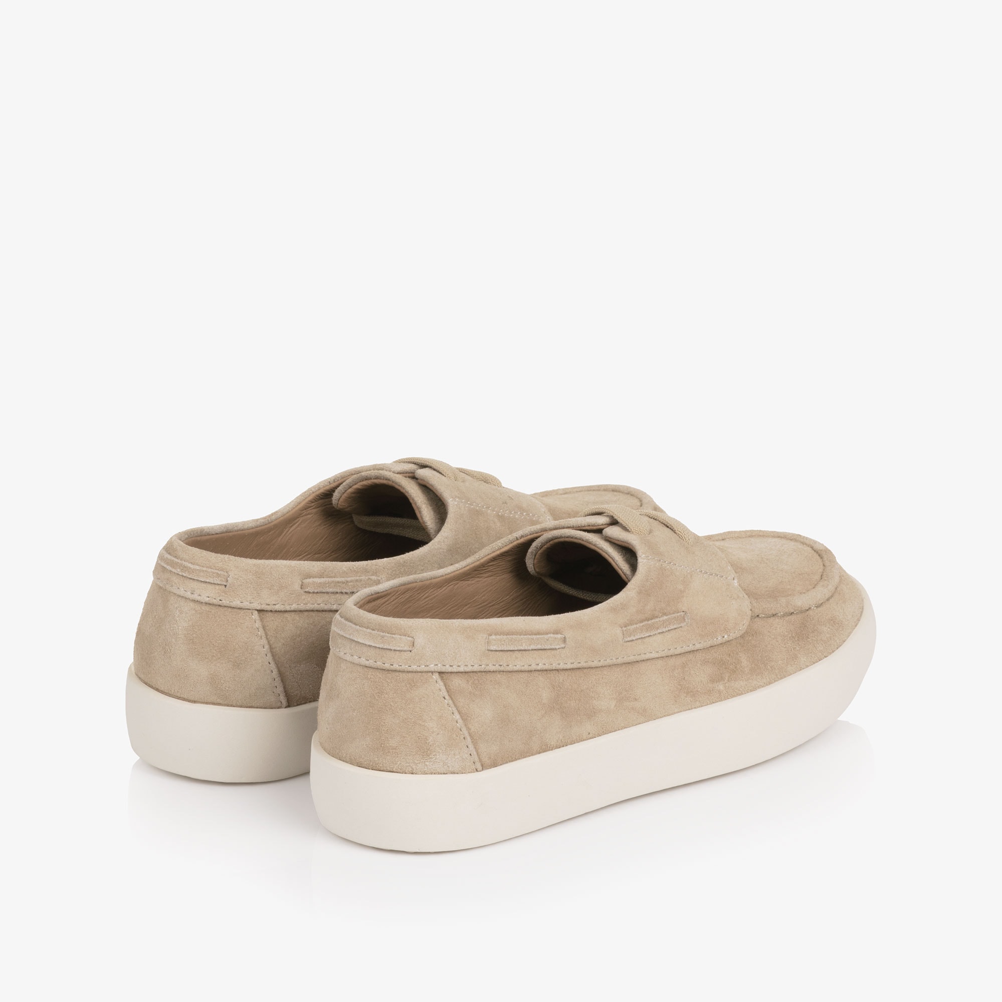 Boys Beige Suede Leather Shoes - View 2