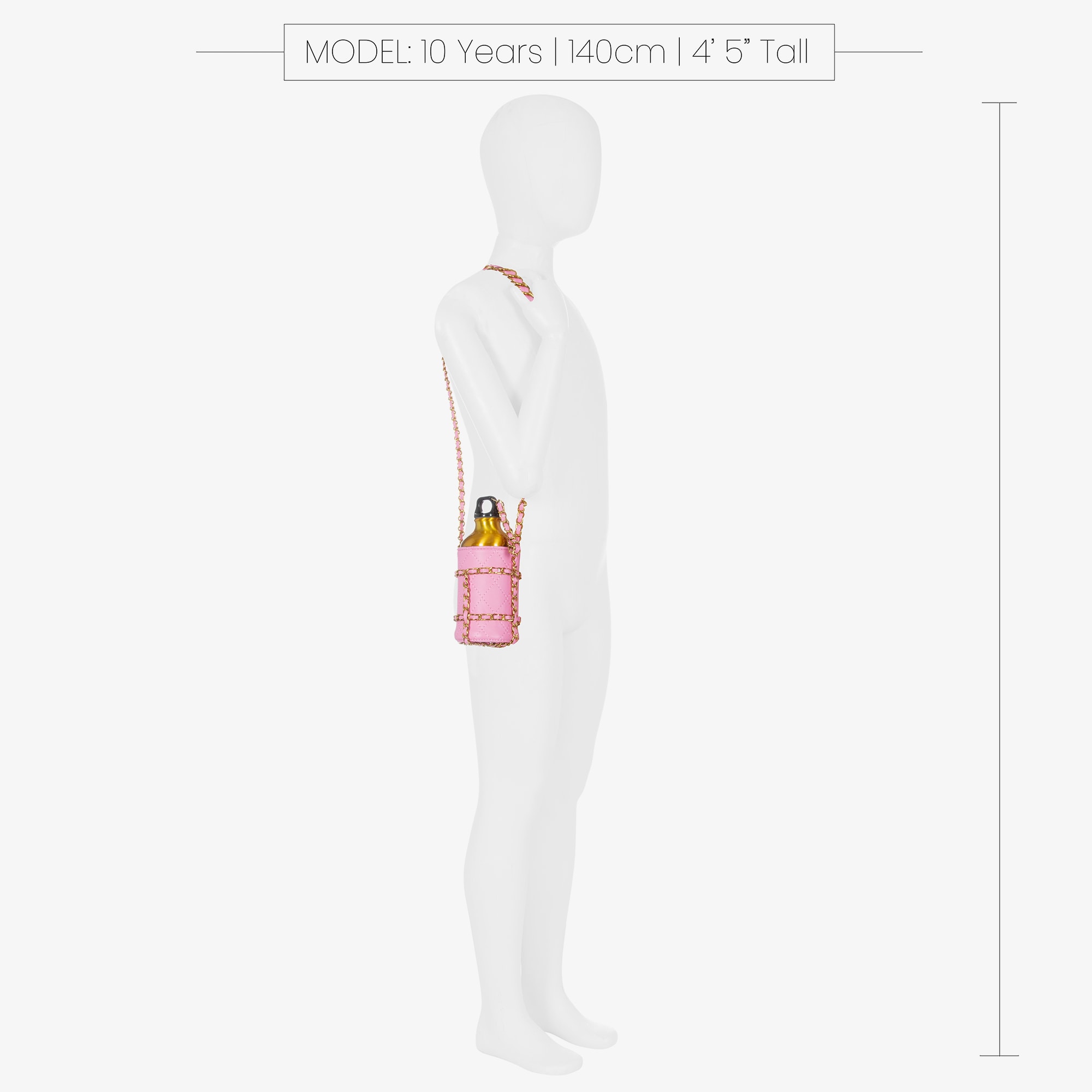Girls Gold & Pink Water Bottle - View 2
