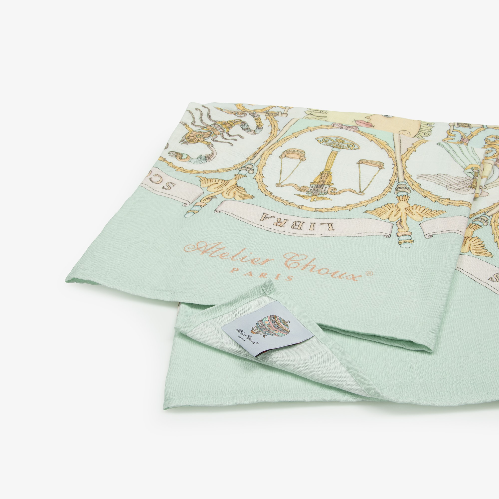 Aqua Blue Organic Cotton Zodiac Swaddle (100cm) - View 3