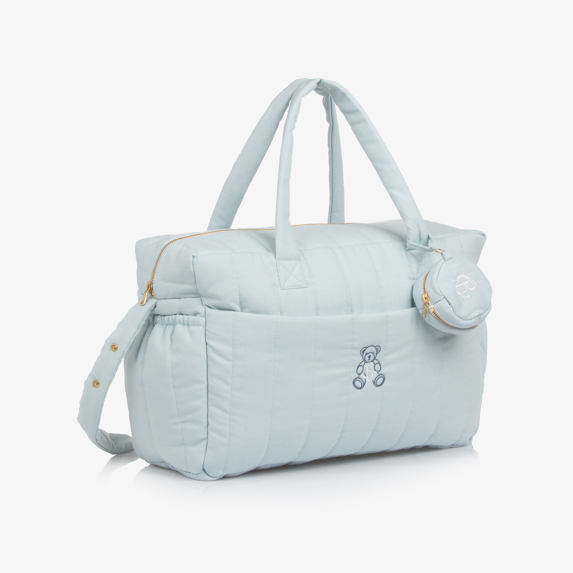 Blue Herringbone Baby Changing Bag (28cm) - View 4