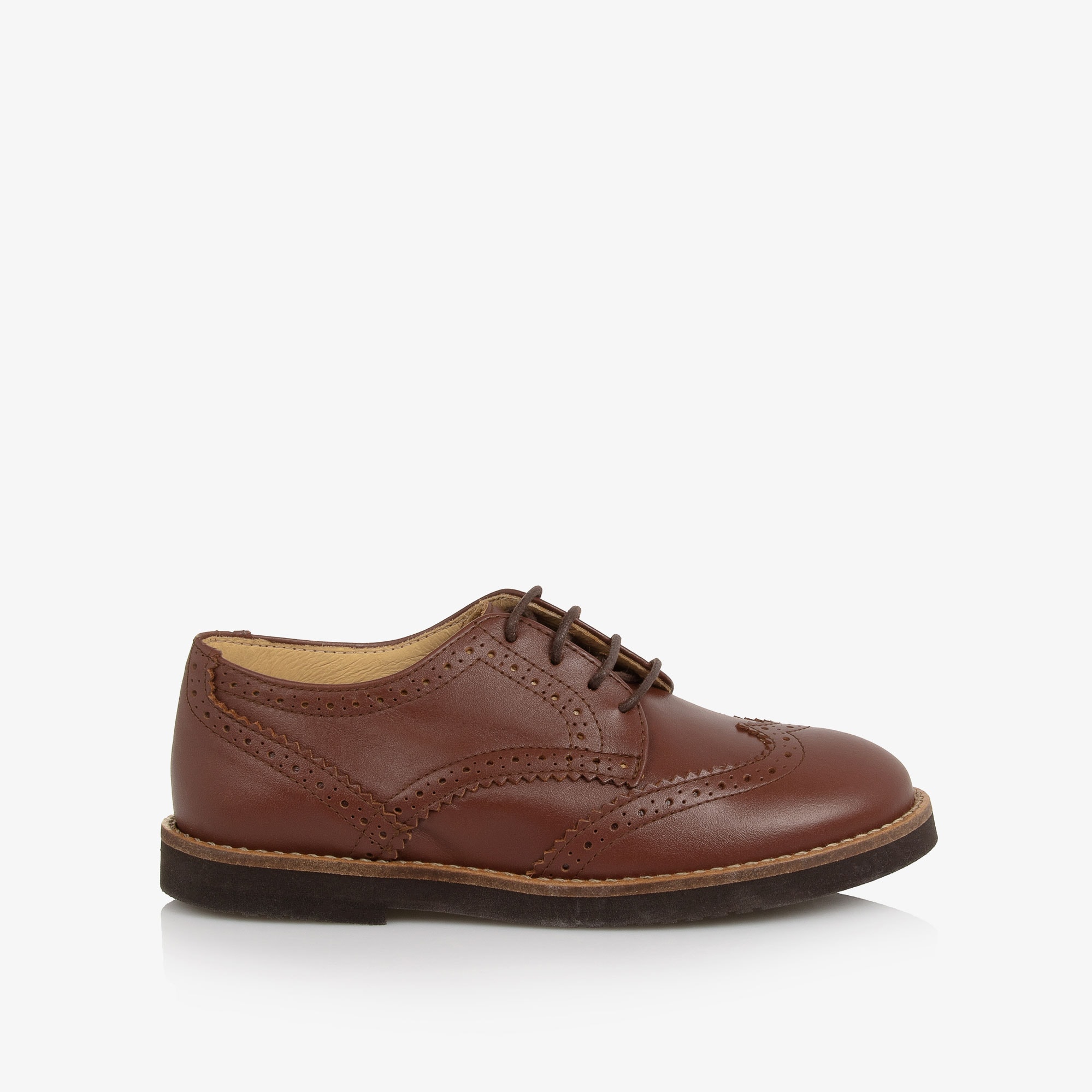 Boys Brown Leather Lace-Up Brogues - View 4