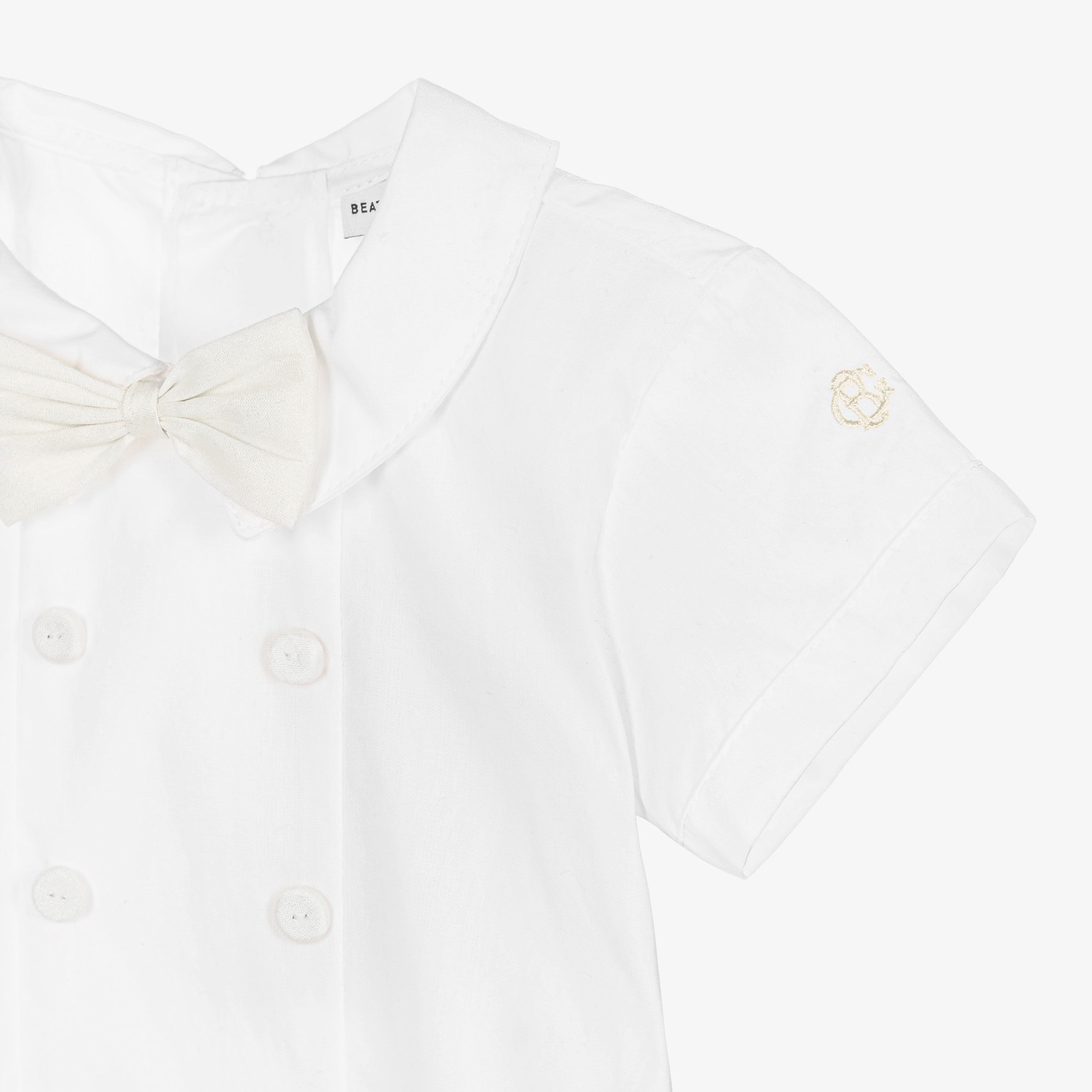 Boys Ivory Dupion Buster Suit - View 6