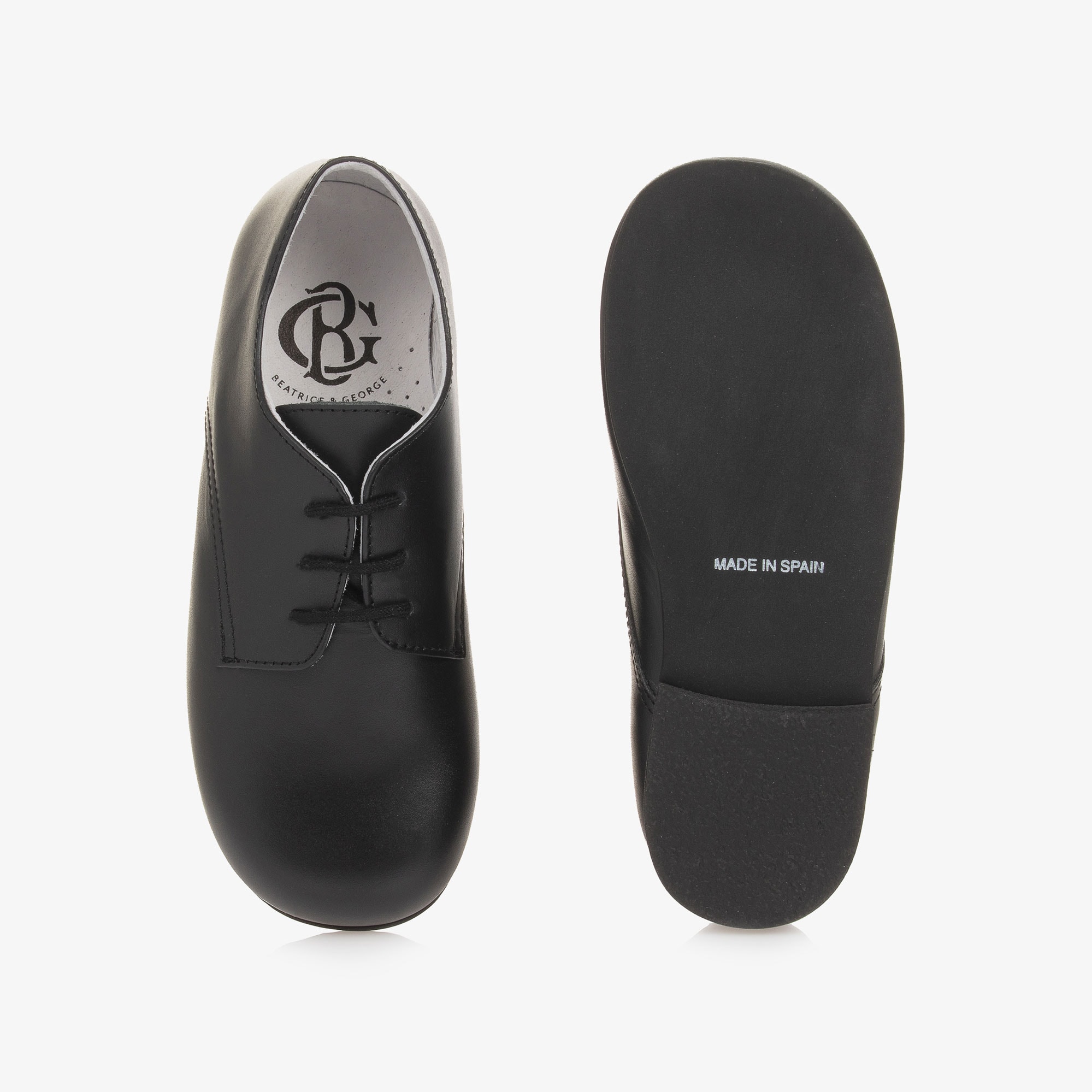 Boys White Lace-Up Leather Shoes - View 3