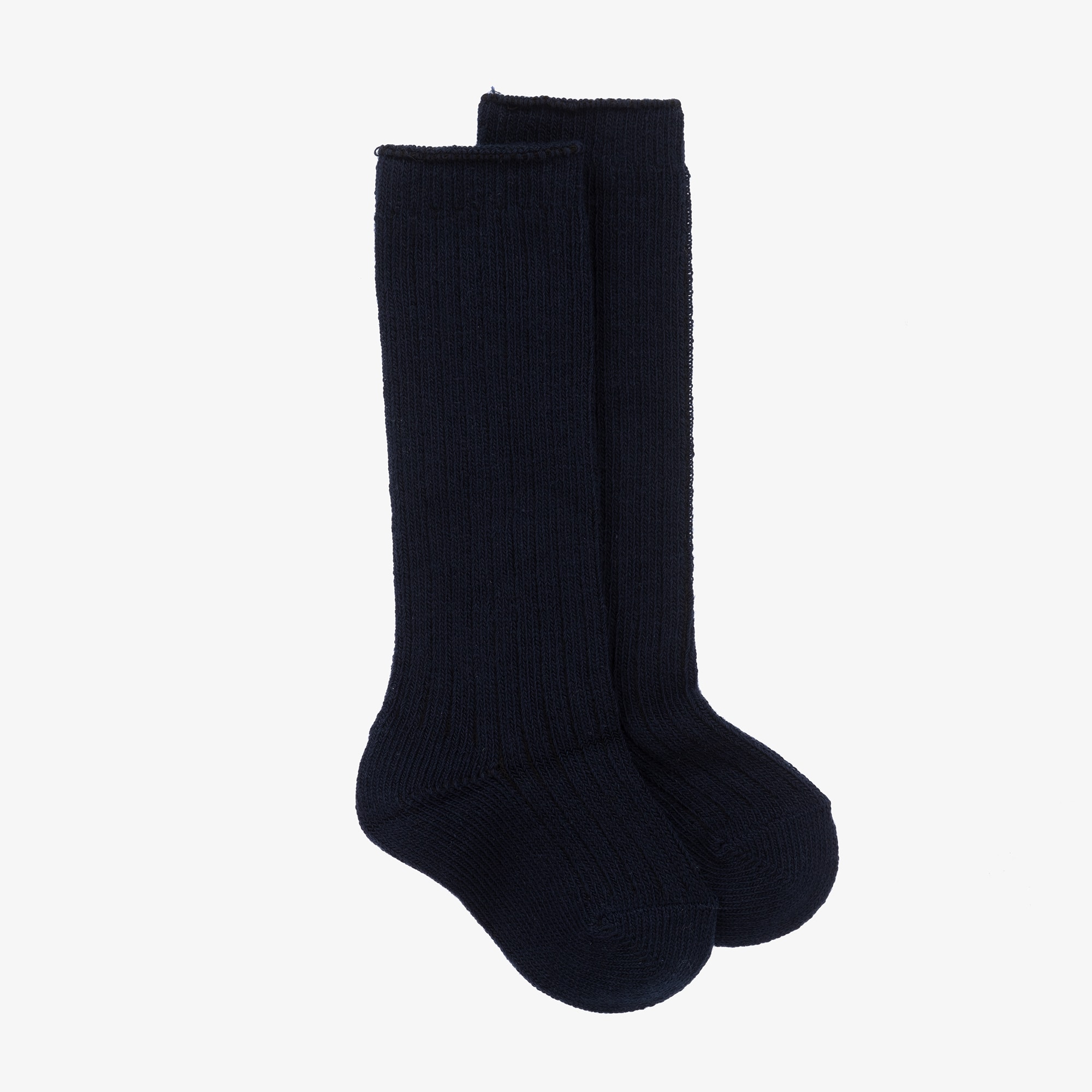 Pale Blue Ribbed Cotton Socks - View 1