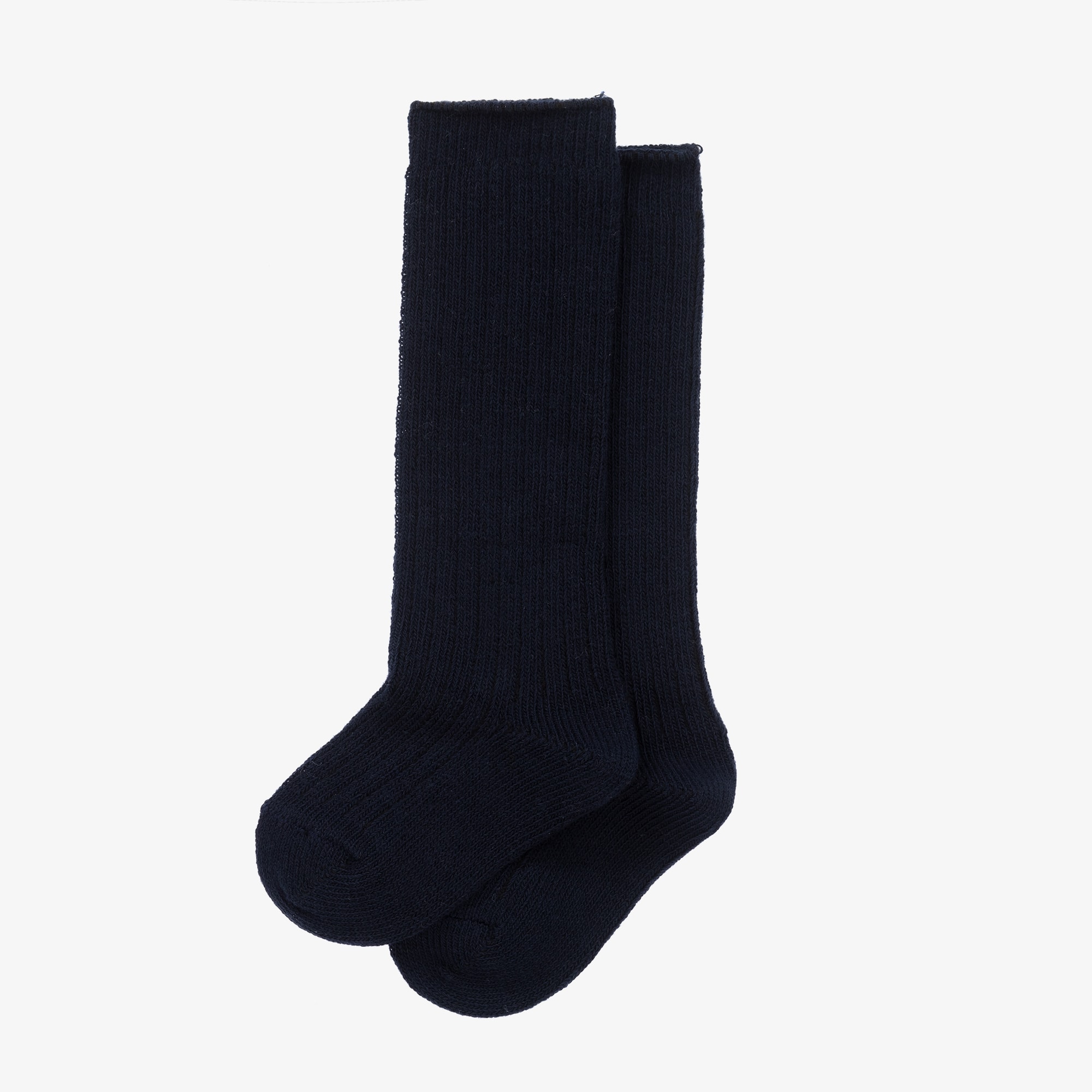 Pale Blue Ribbed Cotton Socks - View 2