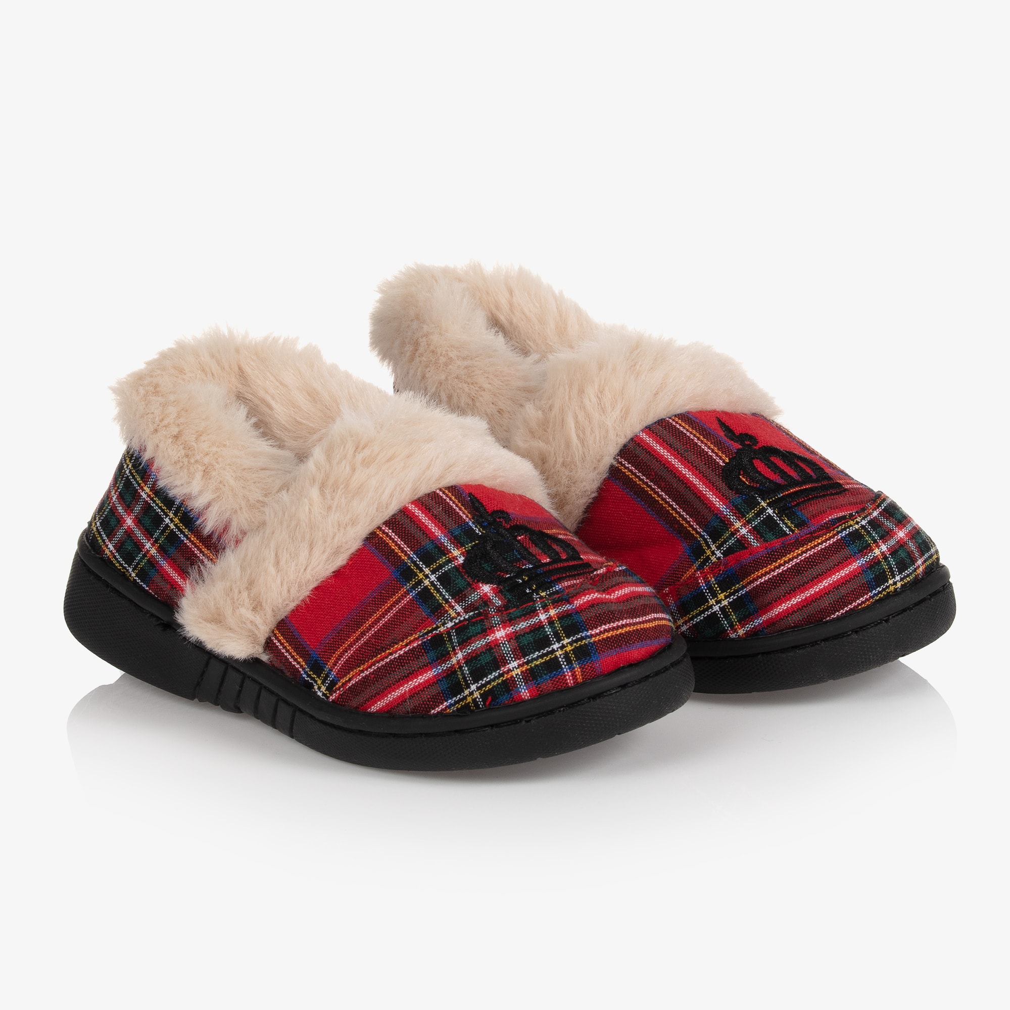 Red Tartan Slippers - View 1