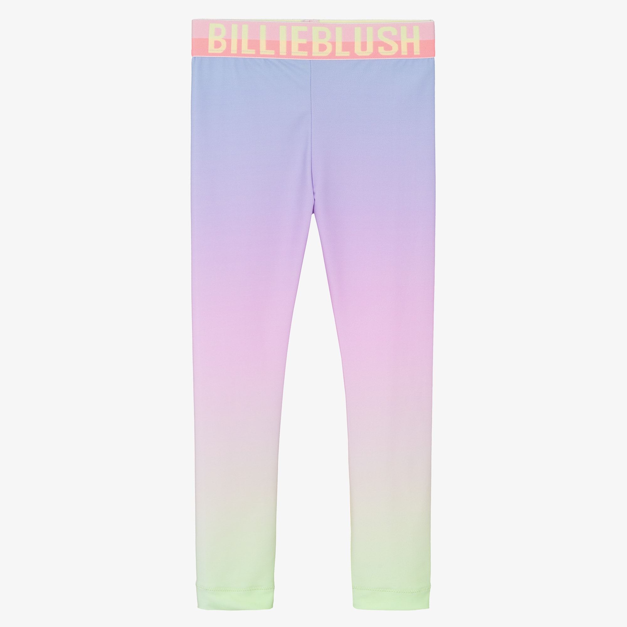 Girls Lilac Purple Ombré Leggings with Logo Waistband - View 1