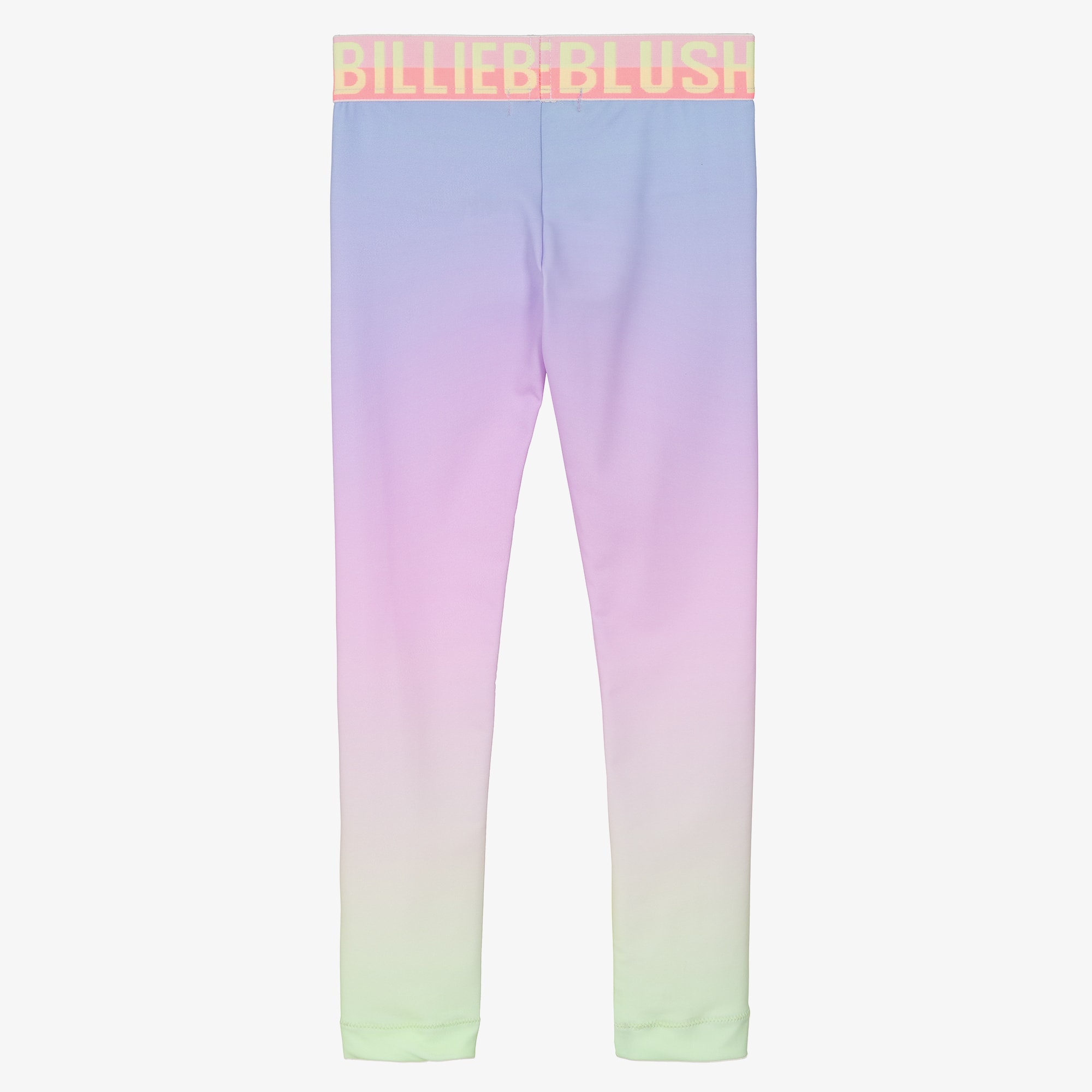 Girls Lilac Purple Ombré Leggings with Logo Waistband - View 2