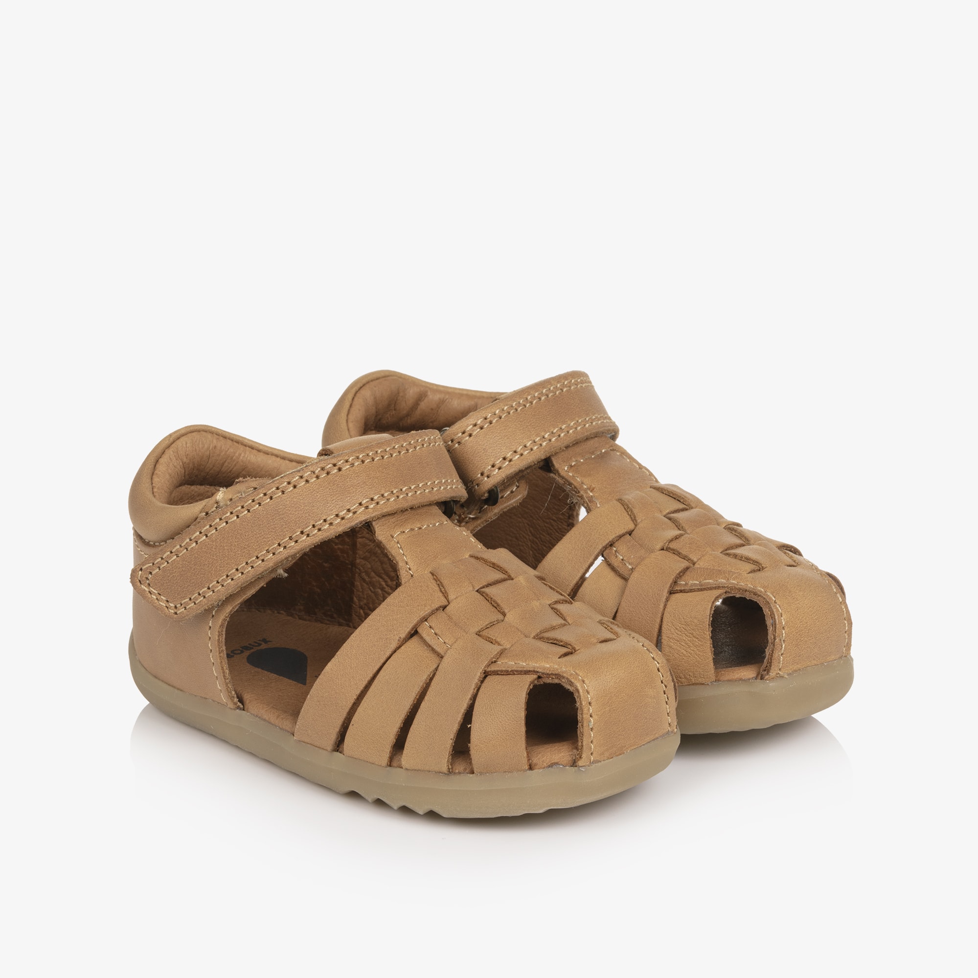 Baby Boys Brown Leather First Walker Sandals - View 1