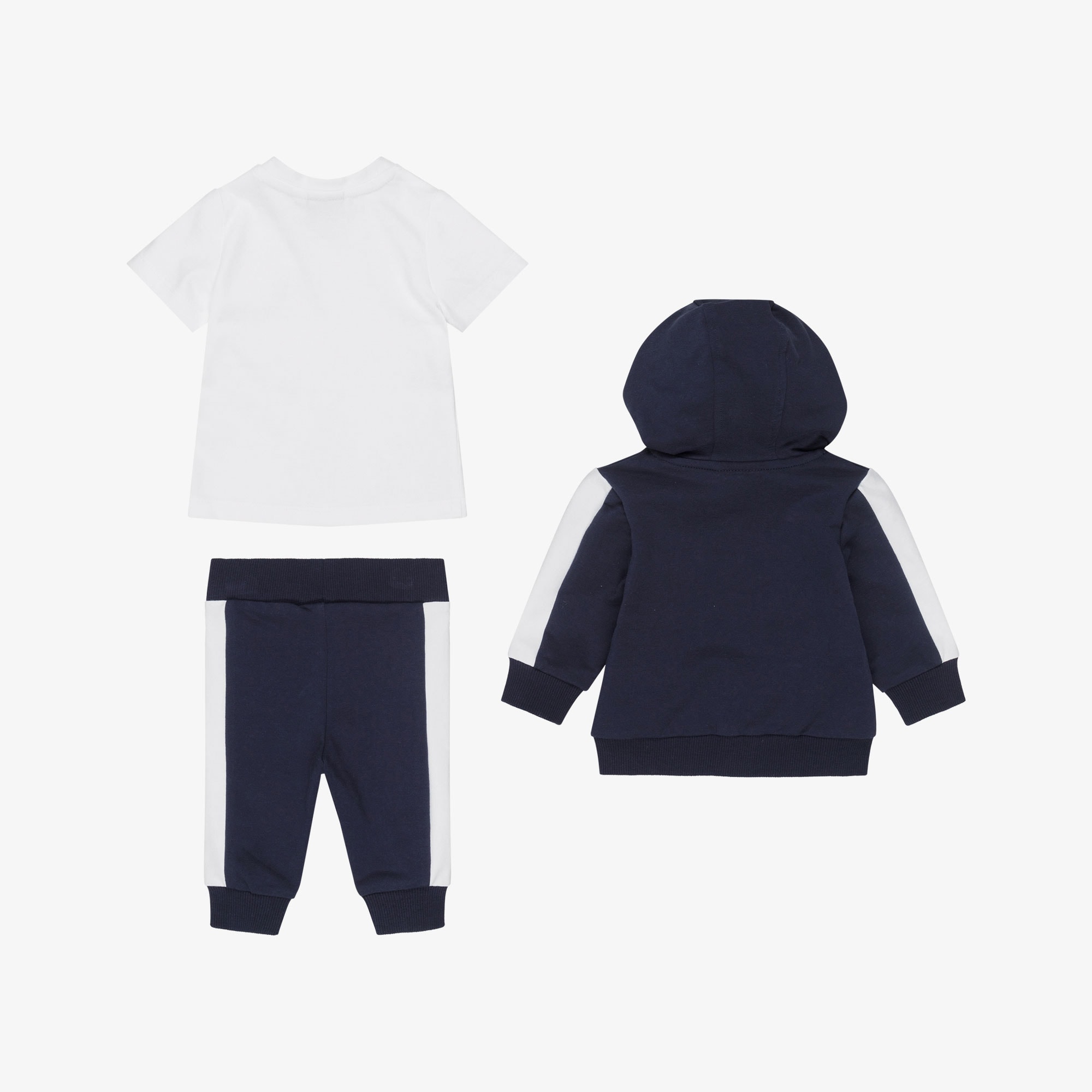 Baby Boys Navy Blue Hooded Tracksuit Set - View 3