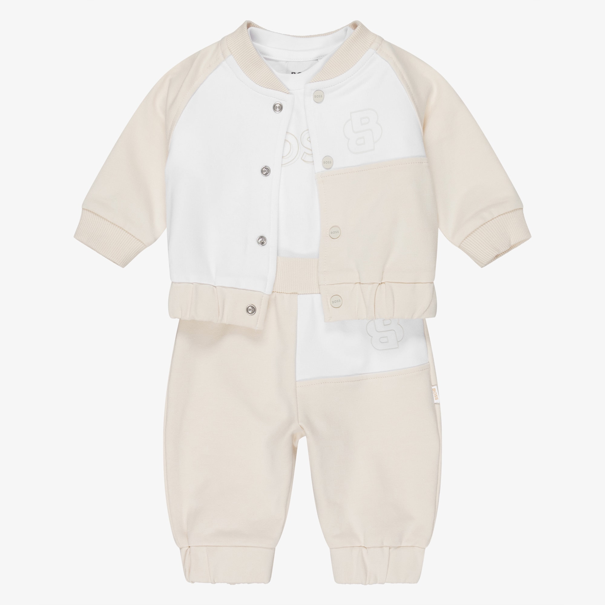 Baby Boys Pale Blue Cotton Double B Tracksuit Set - View 1