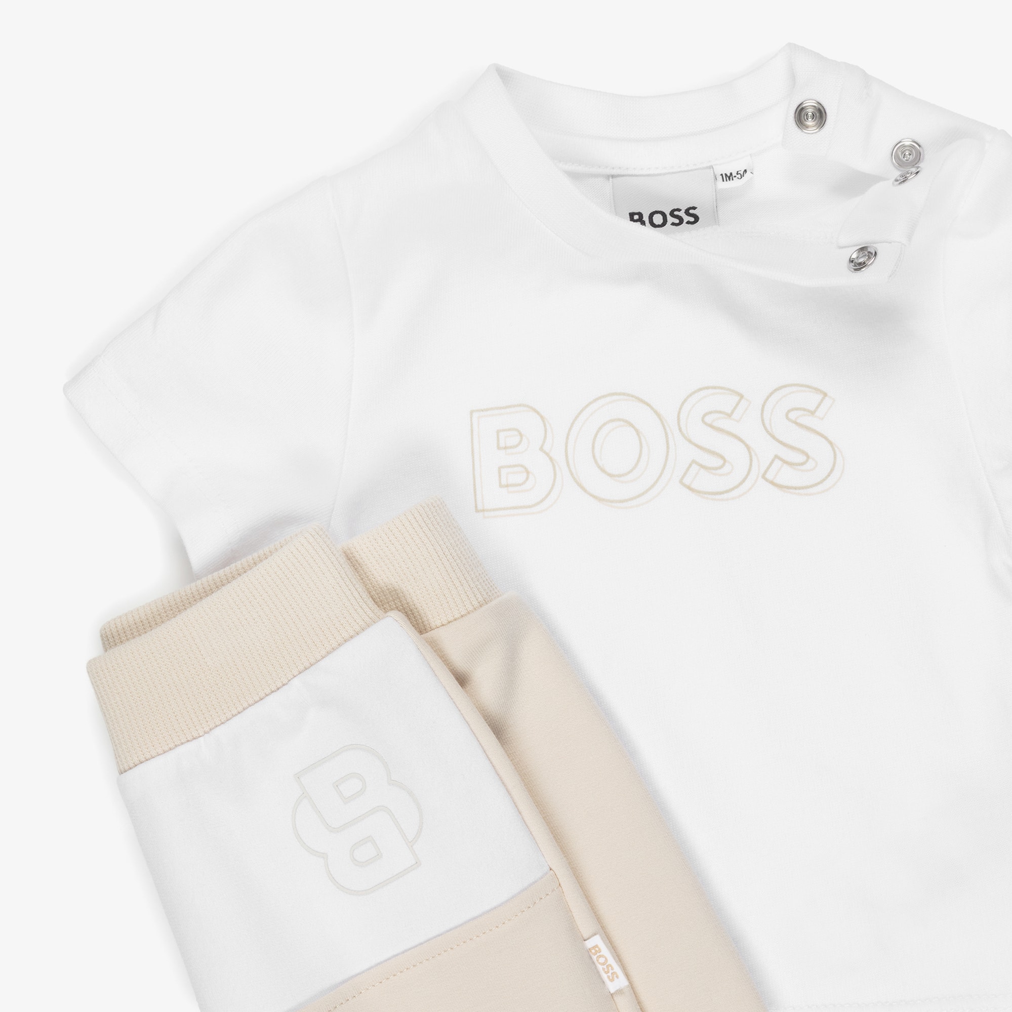 Baby Boys Pale Blue Cotton Double B Tracksuit Set - View 4