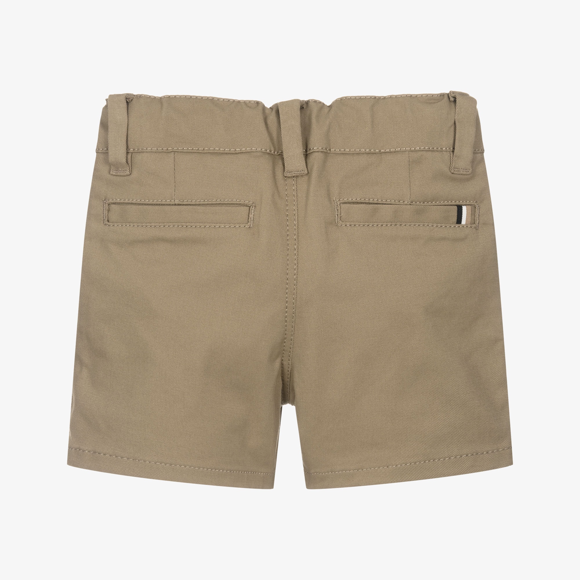 Boys Dark Beige Cotton Twill Chino Shorts - View 2