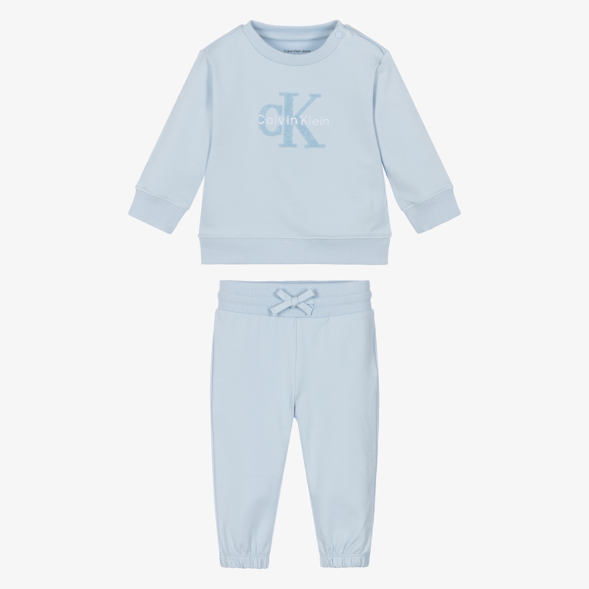 Beige Cotton Tracksuit with Bouclé Logo - View 2