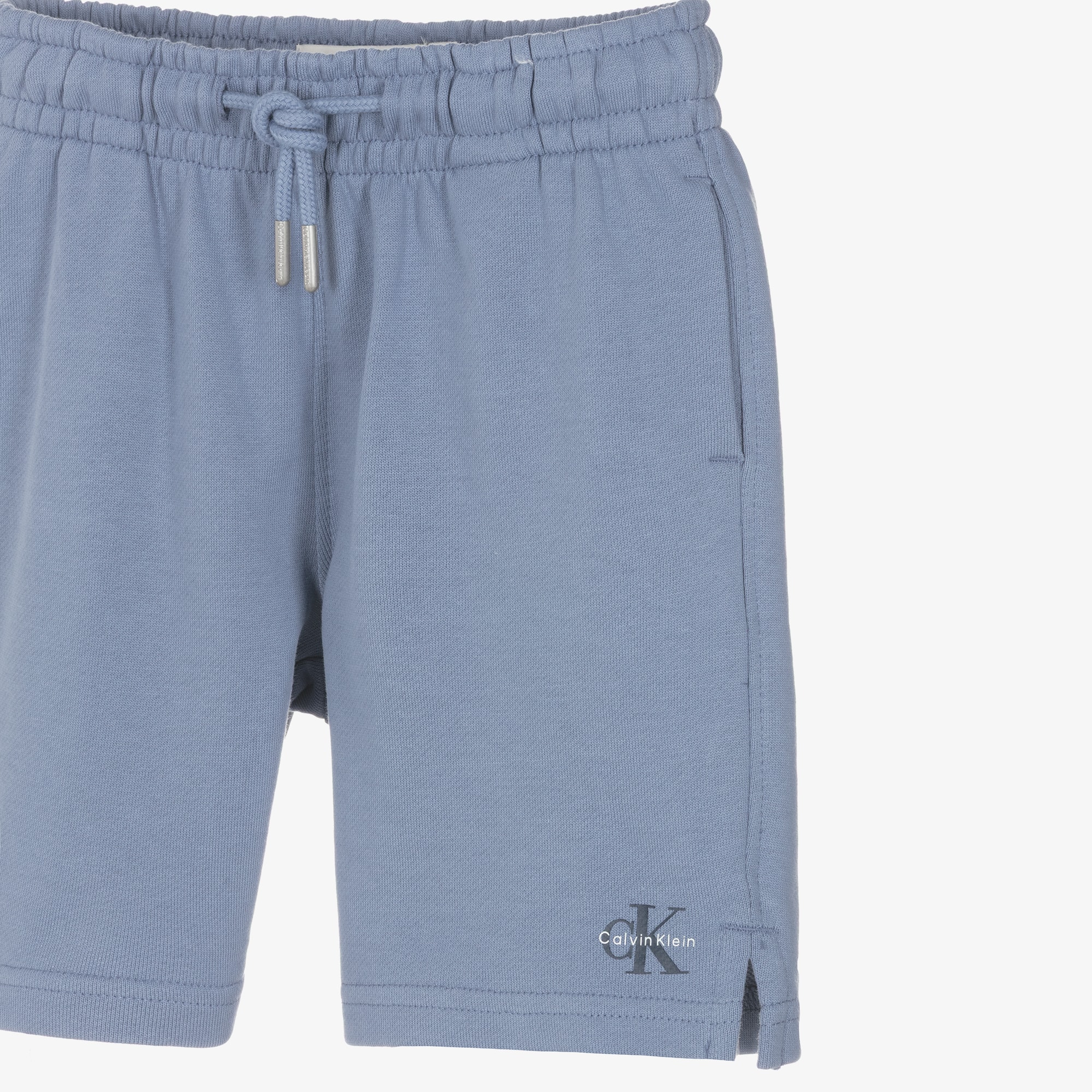 Boys Blue Cotton Jersey Shorts Set with Monogram Logos - View 4