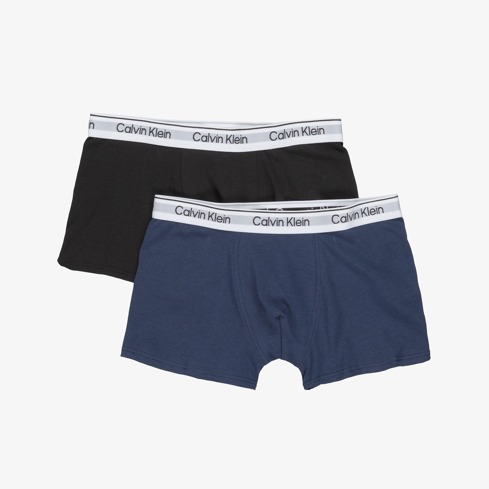 Boys Navy Blue & Black Cotton Boxers (2 Pack) - View 1