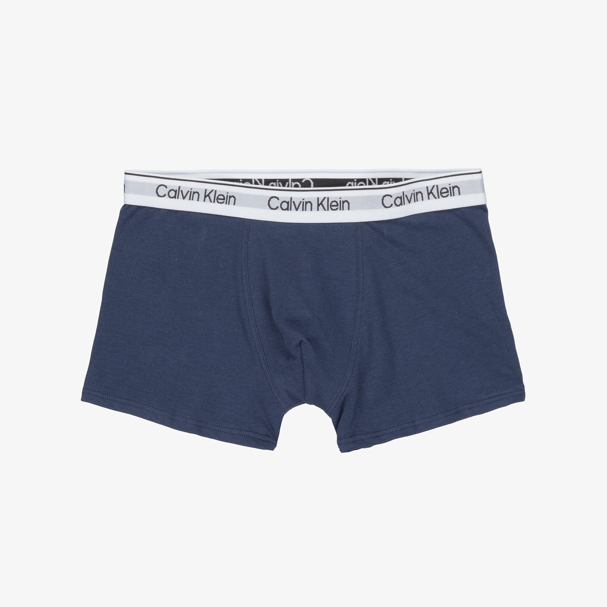 Boys Navy Blue & Black Cotton Boxers (2 Pack) - View 2