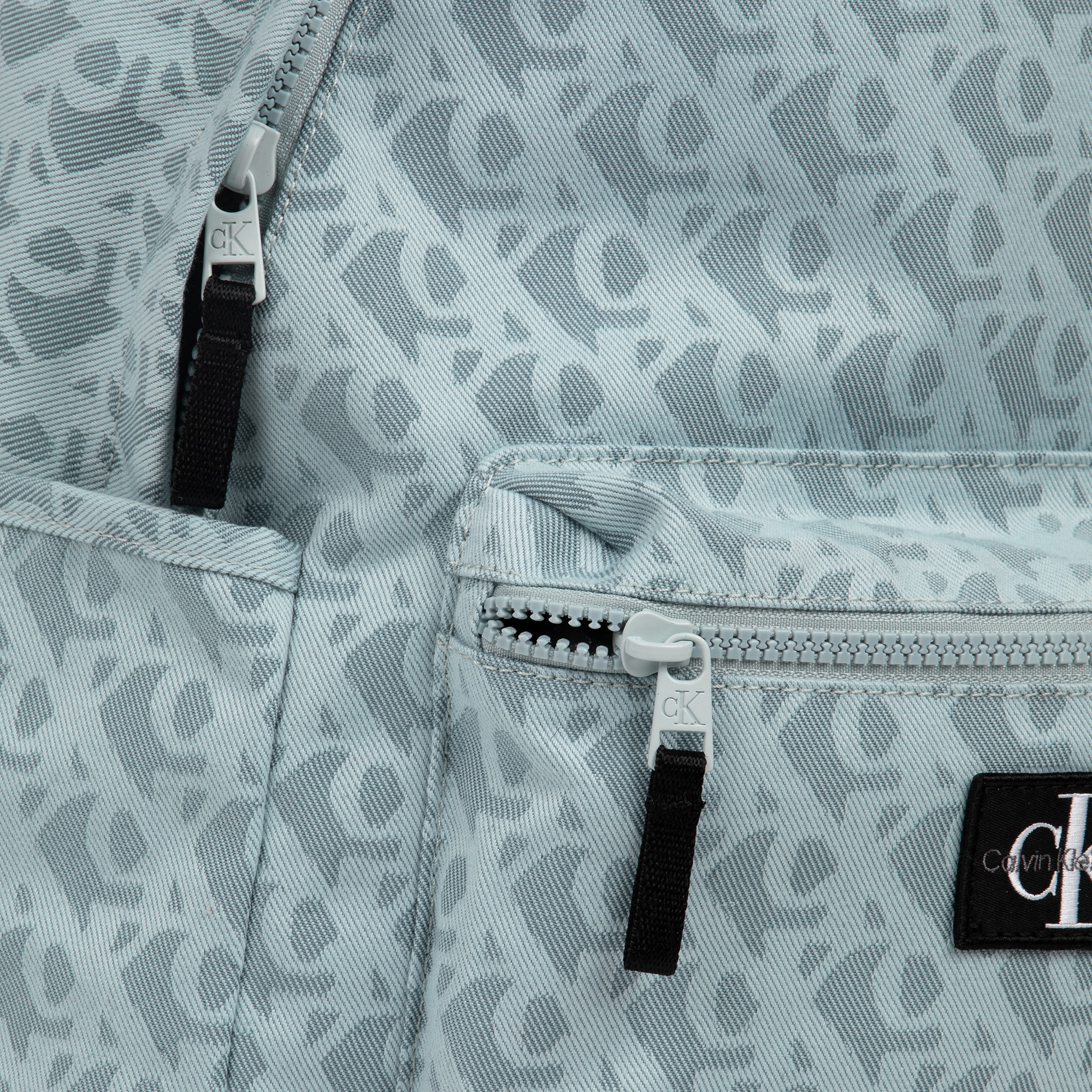Pale Blue CK Monogram Canvas Backpack (39cm) - View 5