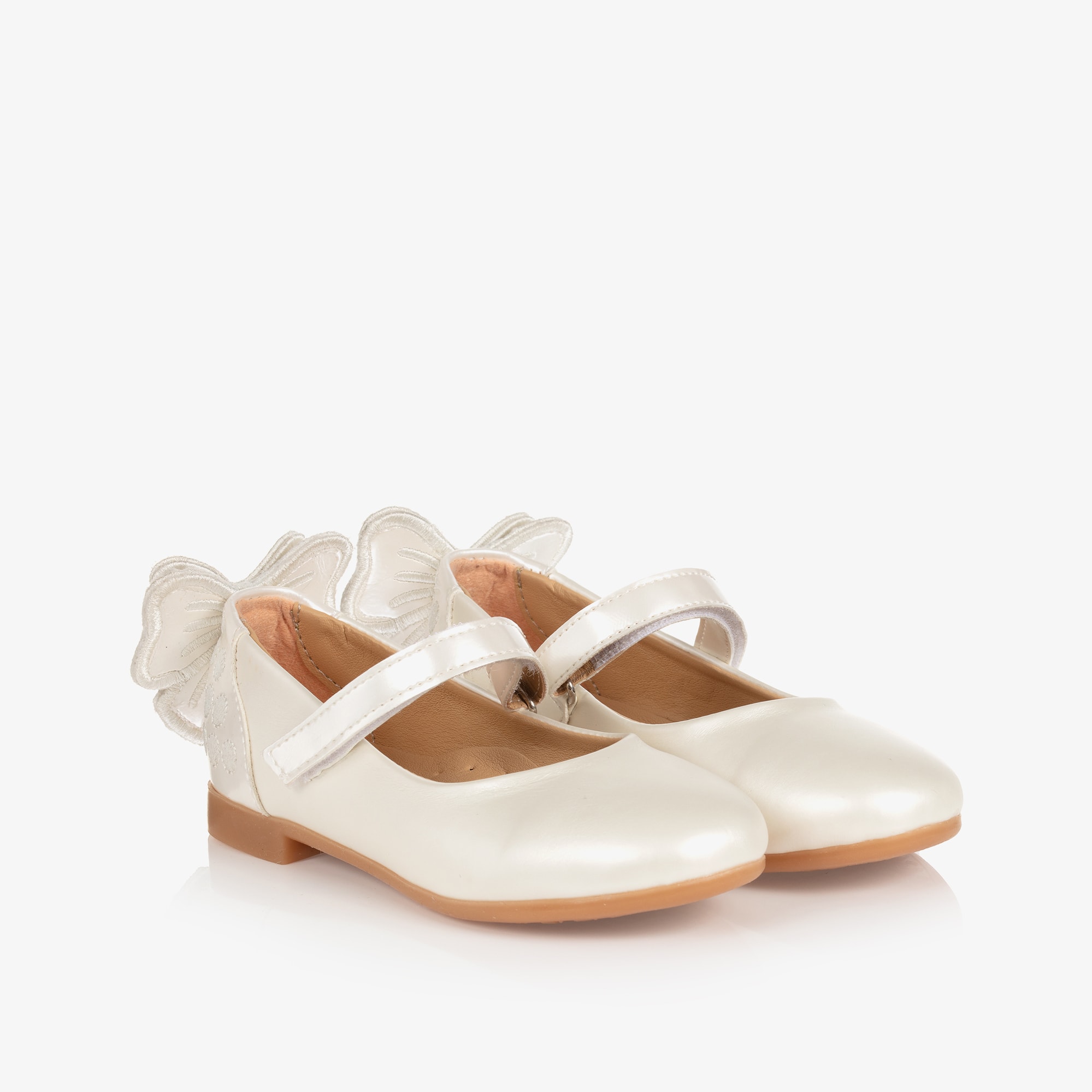 Girls Gold Ballerina Shoes - View 1