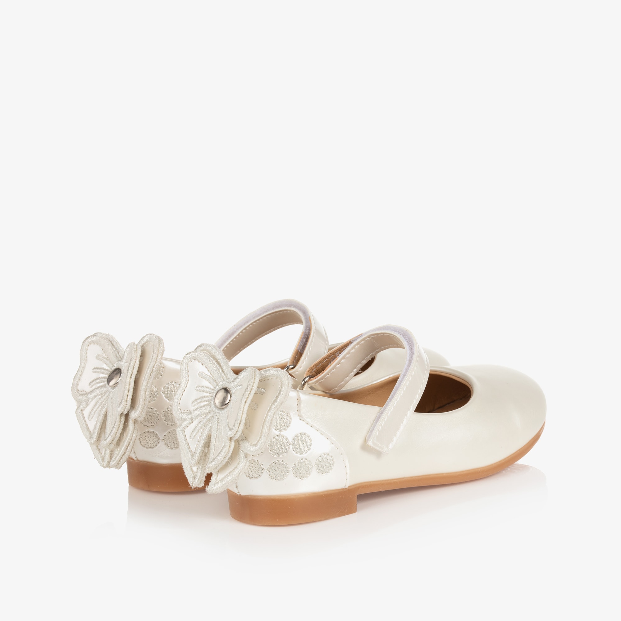 Girls Gold Ballerina Shoes - View 2