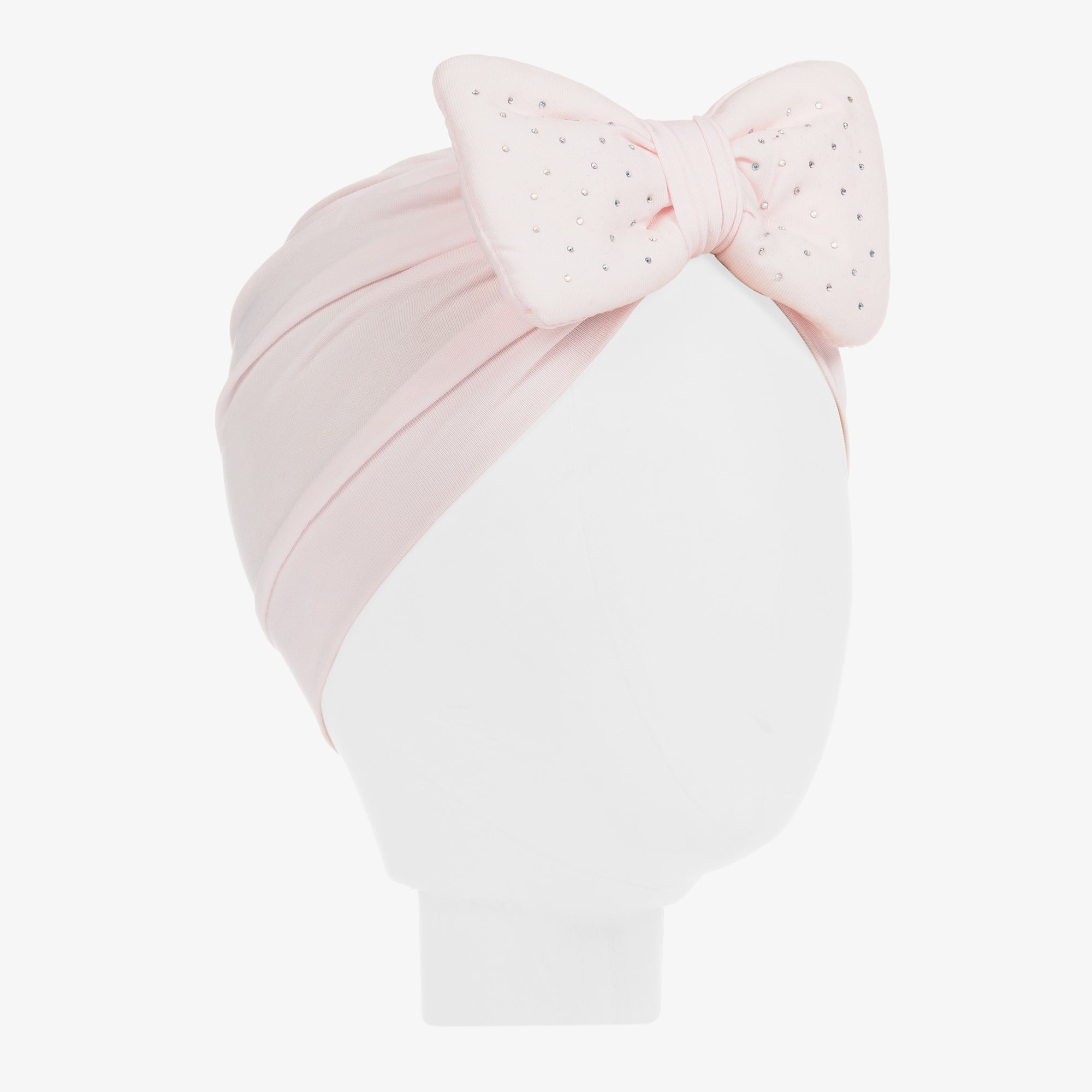 Girls Pink Cotton Turban - View 4