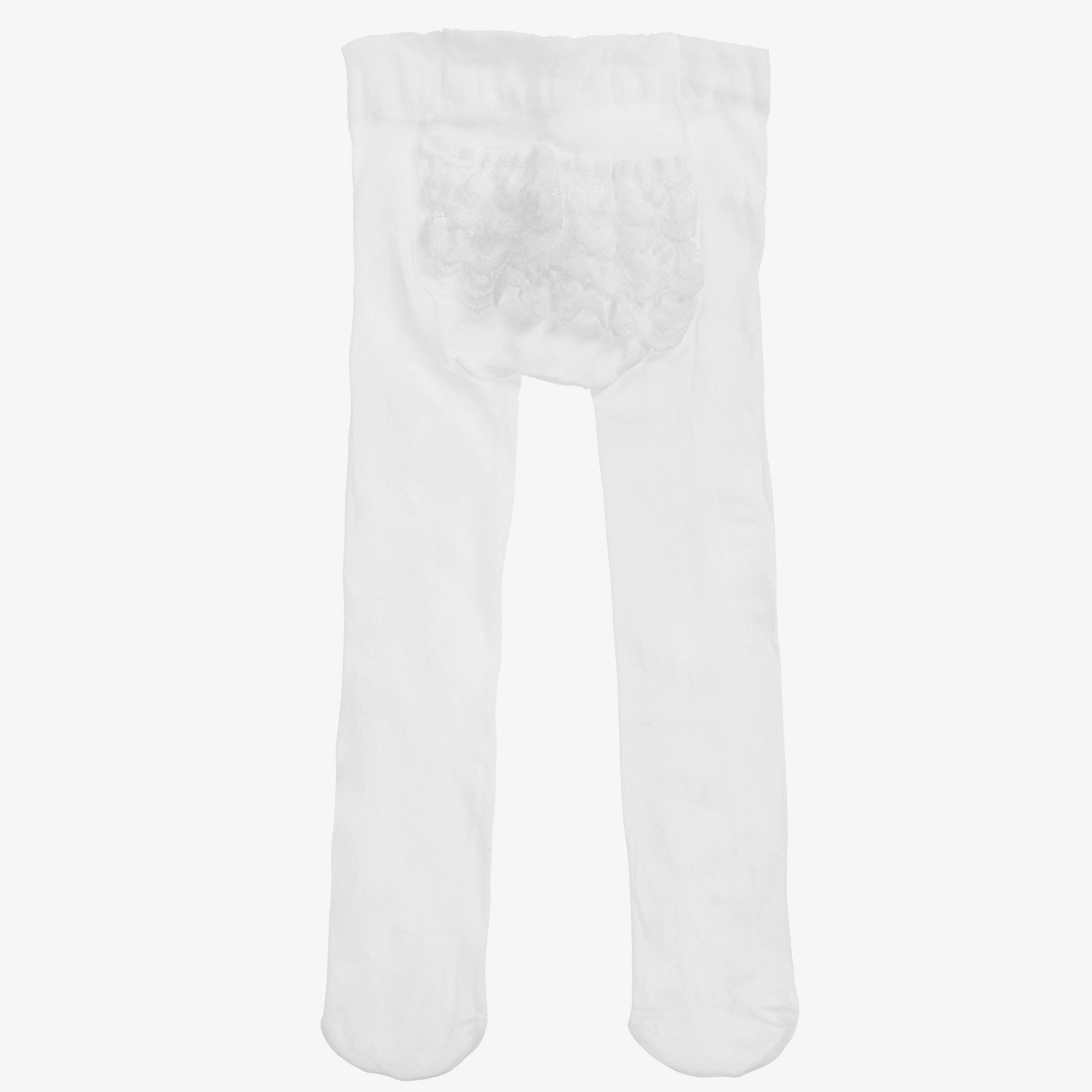 Baby Girls White Microfibre Tights - View 3