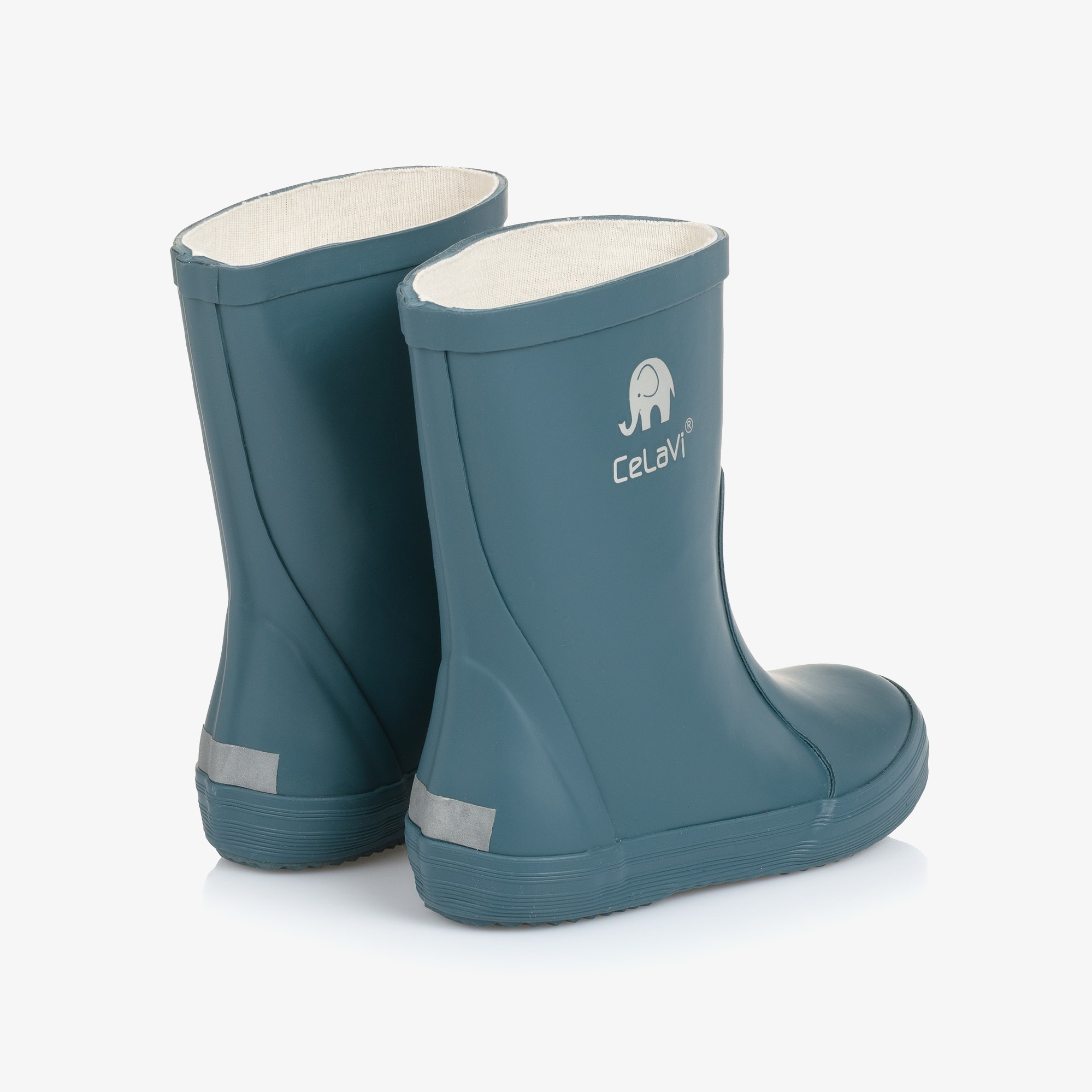 Teal Blue Rubber Rain Boots - View 3