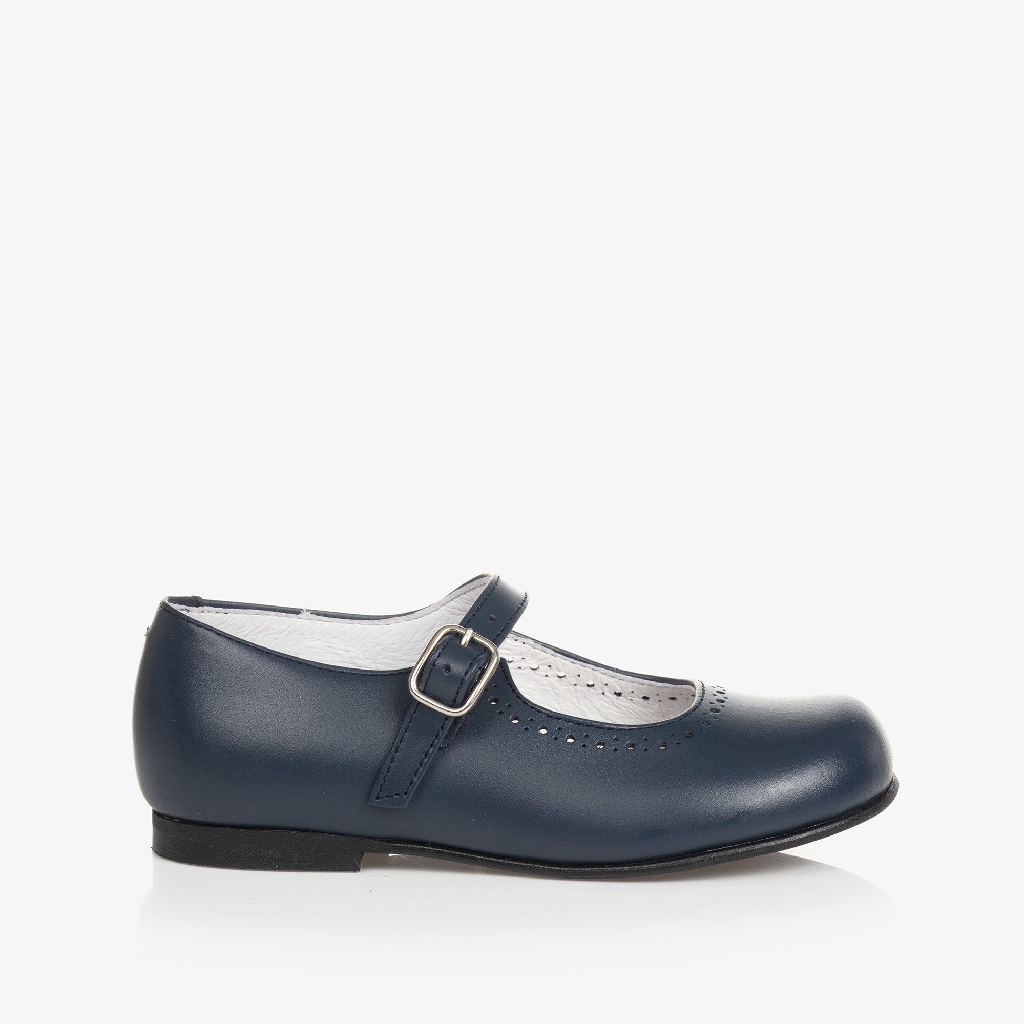 Girls Navy Blue Leather Shoes - View 4