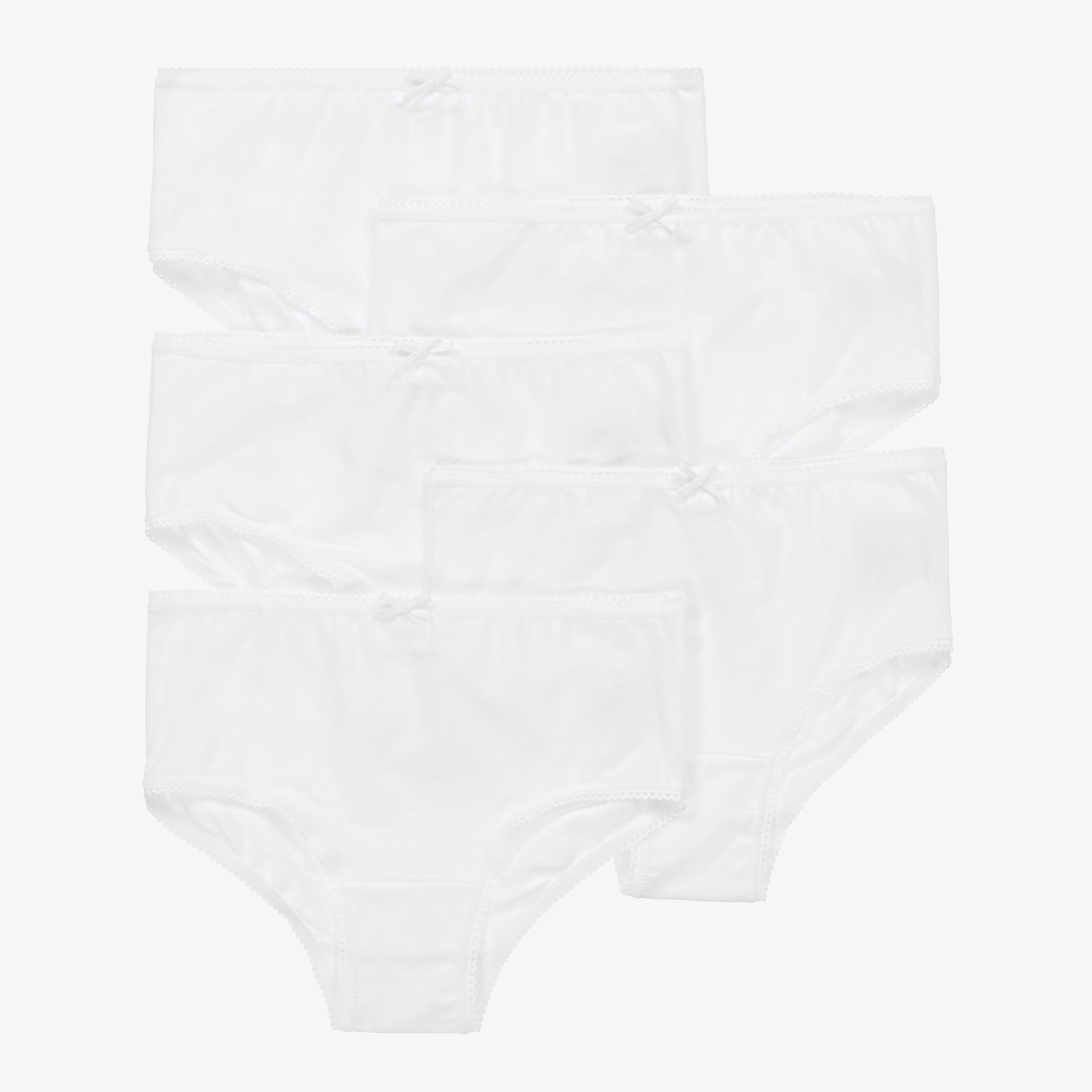 Girls White & Pink Cotton Knickers (5 Pack) - View 1