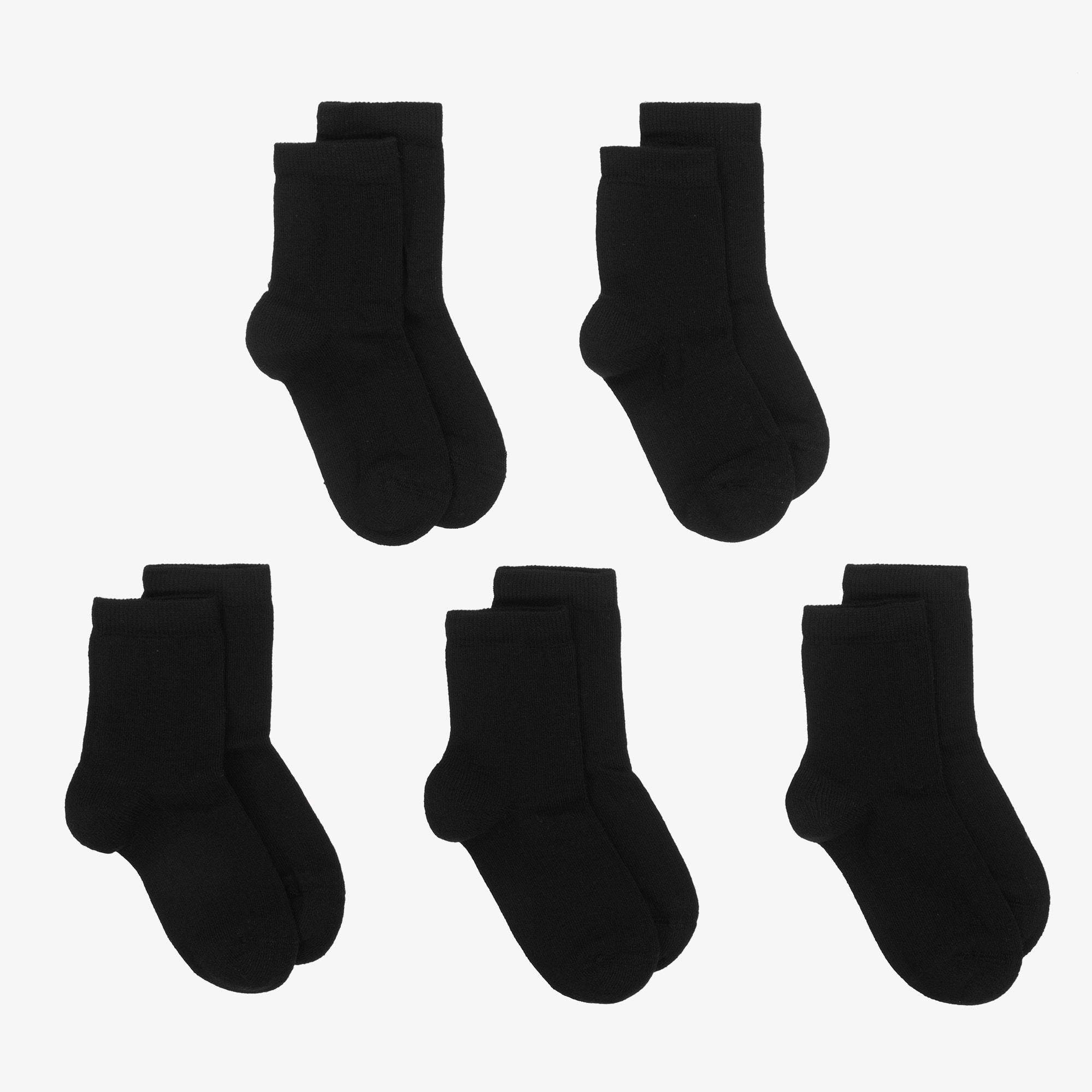 Knitted Black Cotton Socks (5 Pack) - View 1