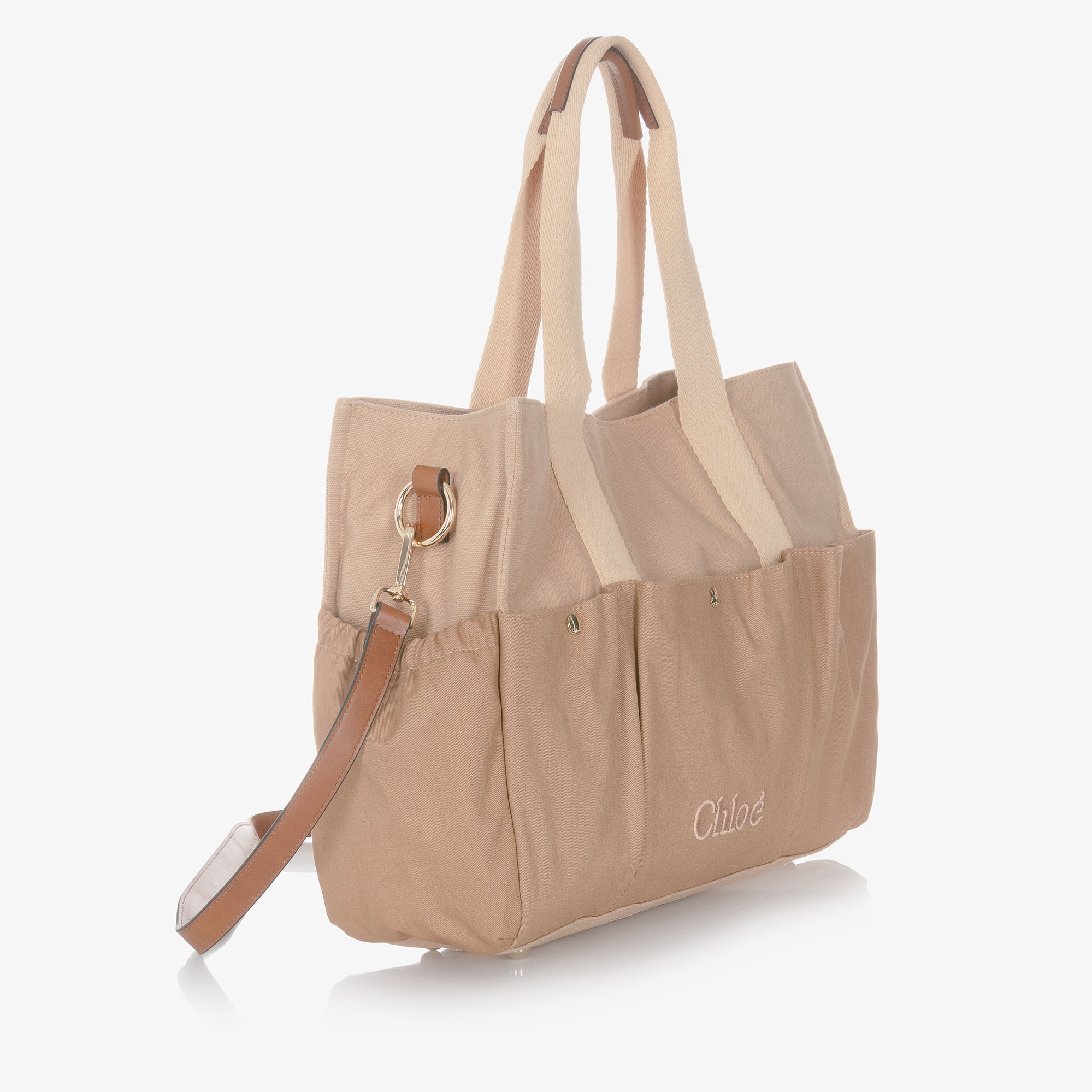 Beige Canvas Changing Bag with Pouch & Mat (41cm) - View 3