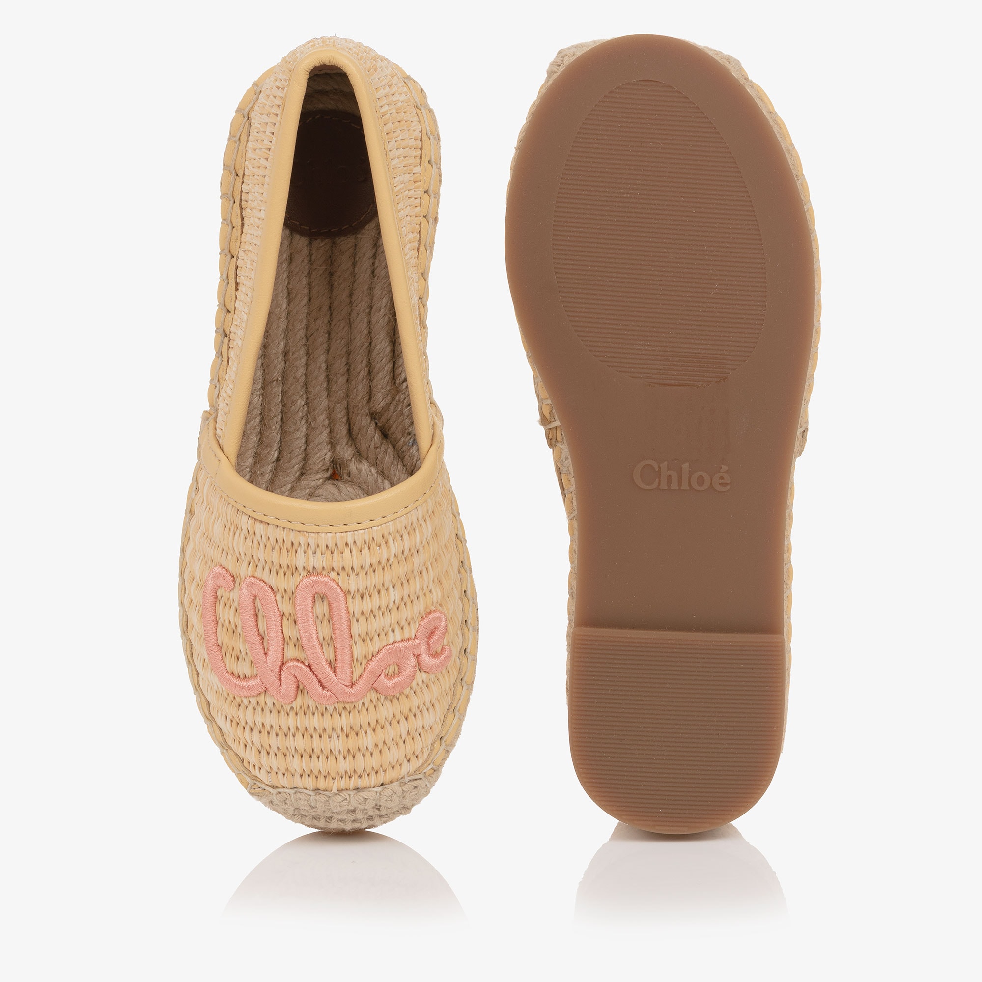 Girls Beige Raffia Chloé Espadrilles - View 4