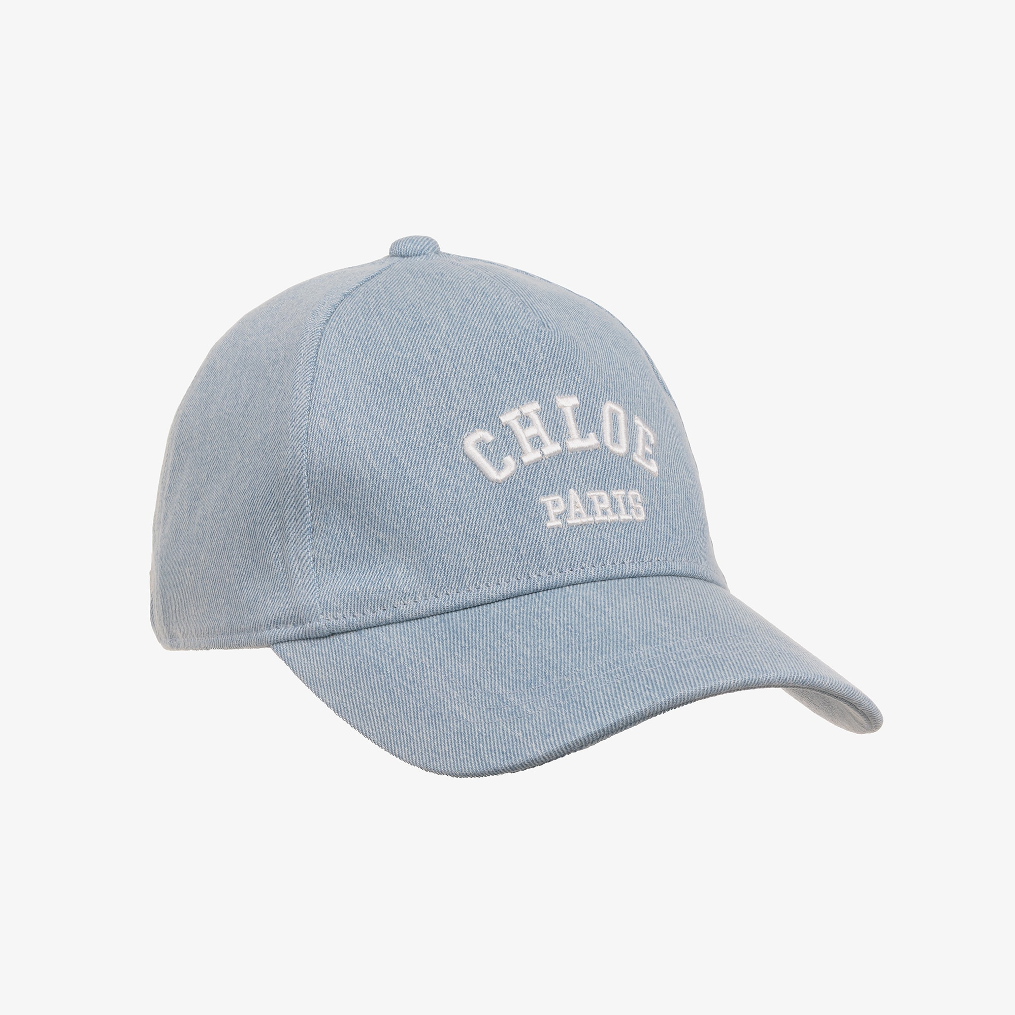 Girls Blue Denim Cap with Embroidered Logo - View 1