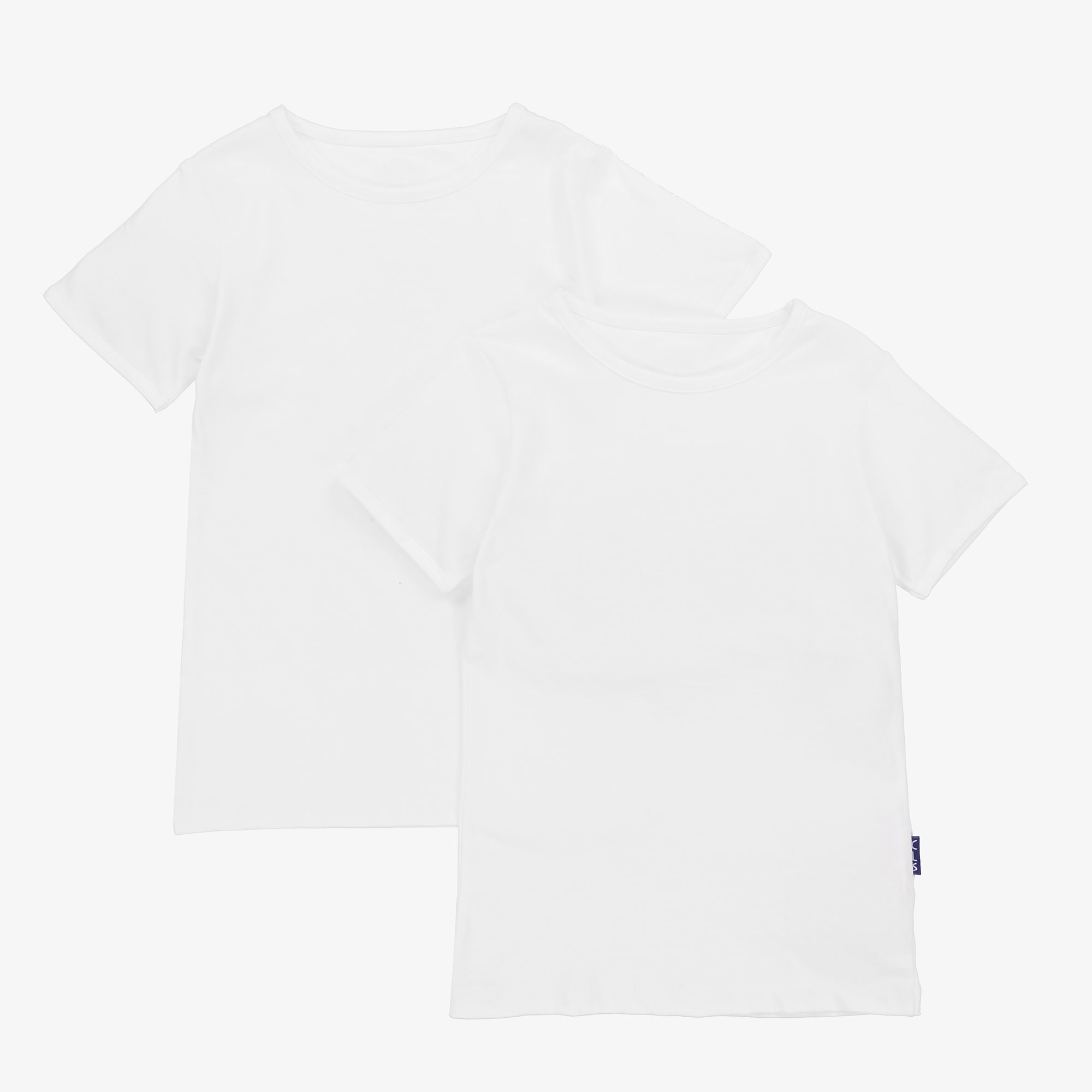 Boys White Cotton T-Shirt Vests (2 Pack) - View 1