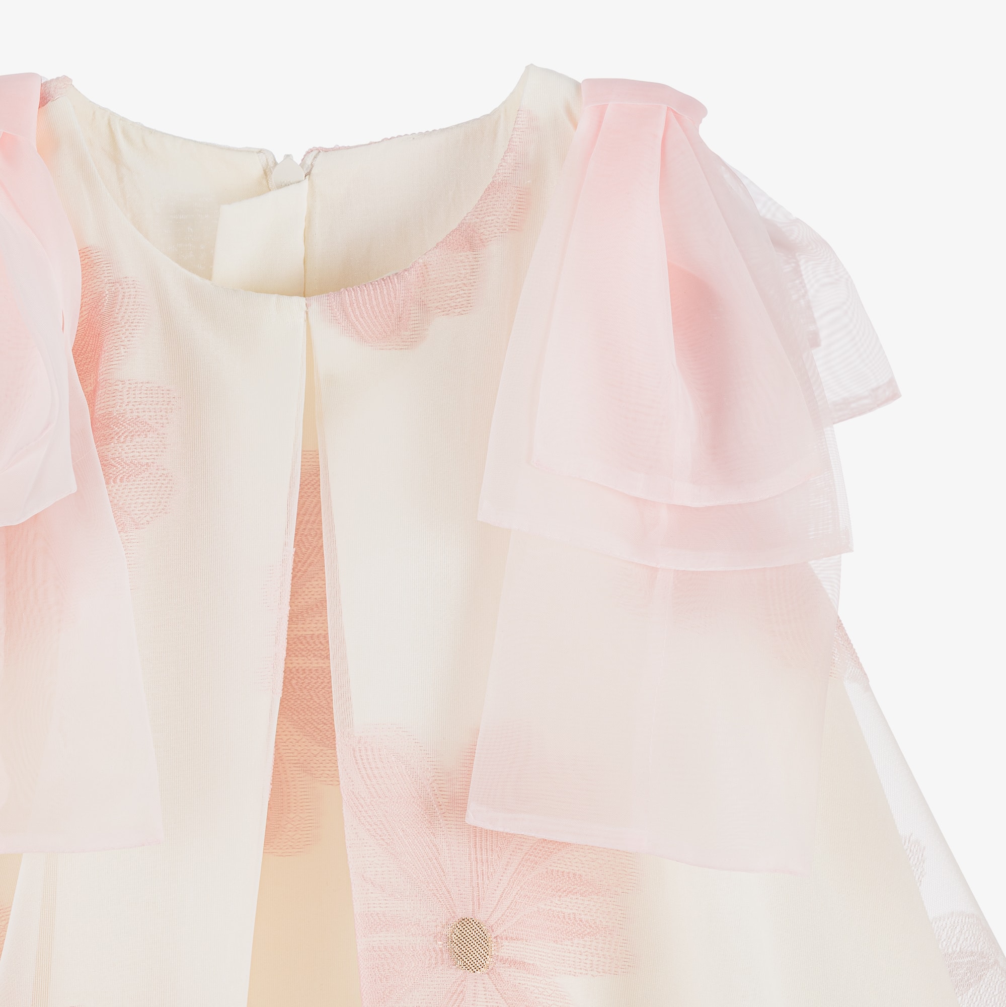 Girls Champagne Gold Butterfly Organza Dress - View 5