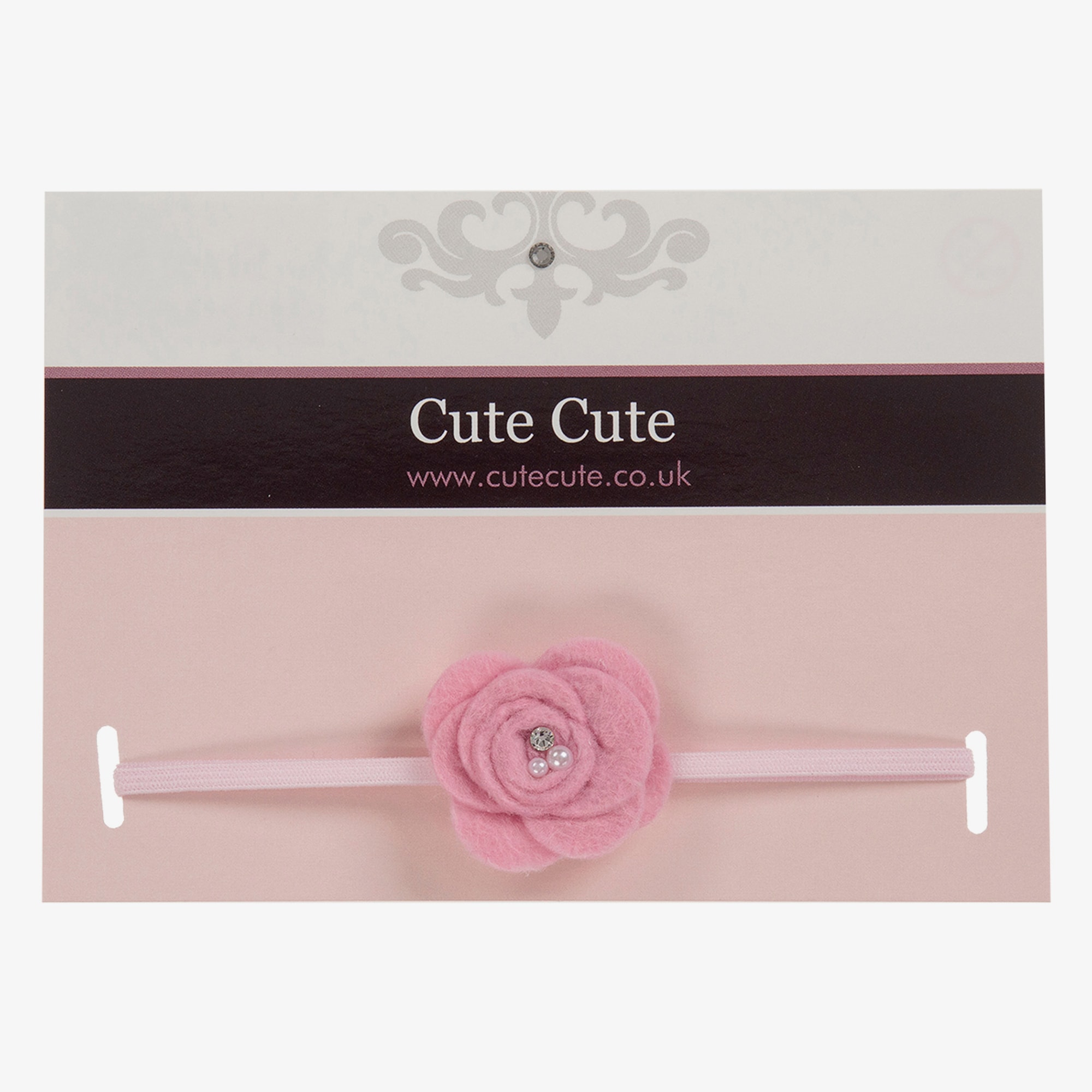 Baby Girls Pink Felt Flower Headband - View 3