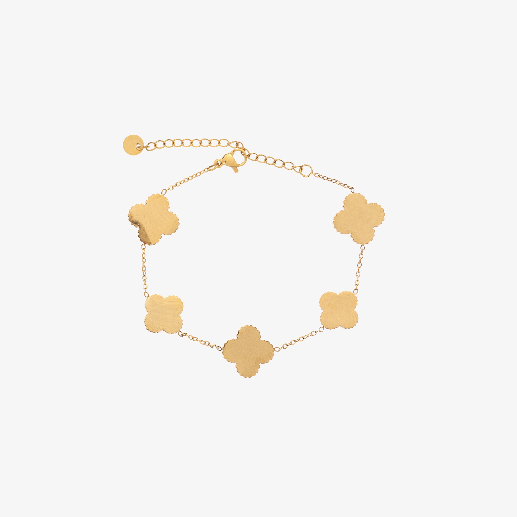 Girls Gold & Pink Clover Bracelet - View 2