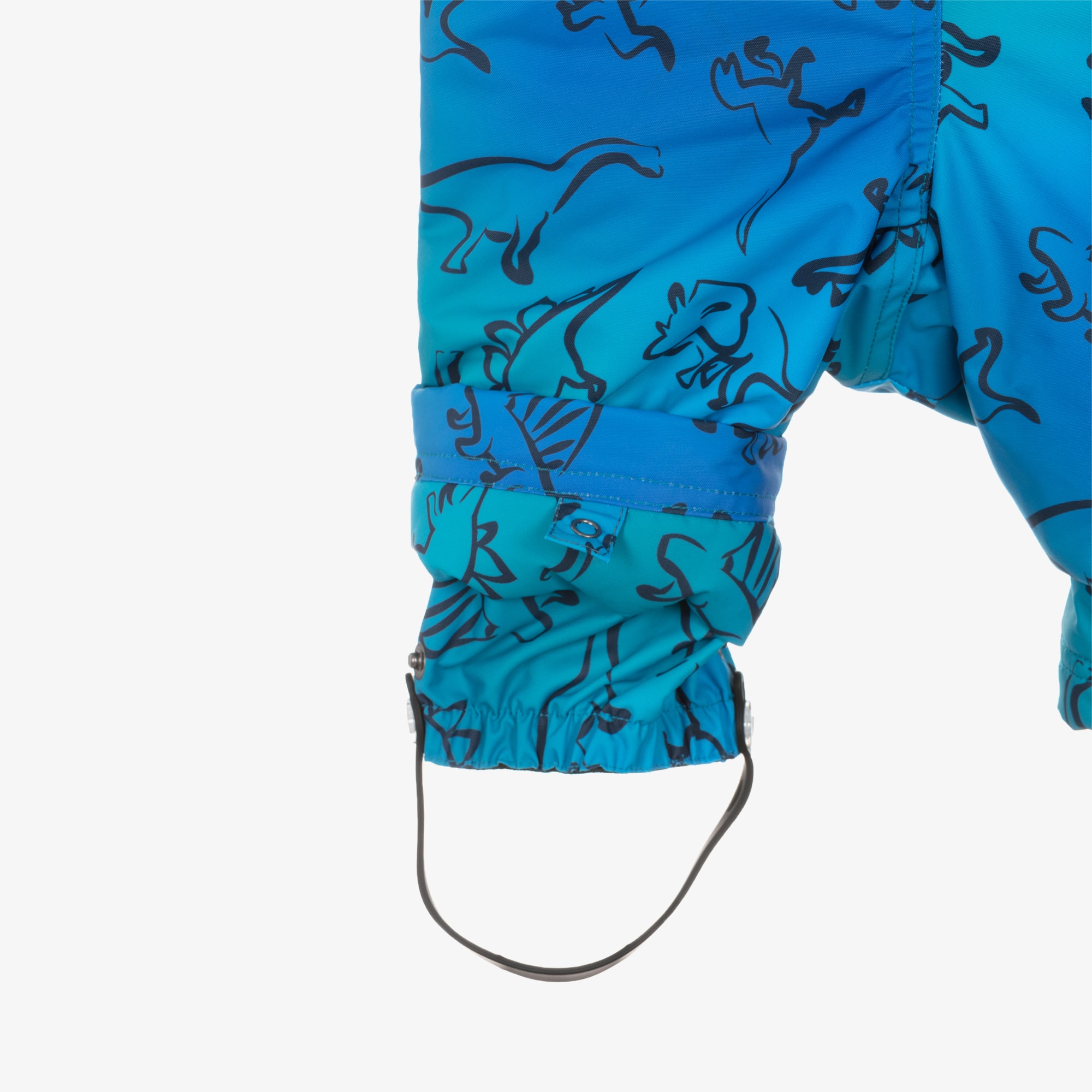 Boys Blue Dinosaur Print Snowsuit with Neck Warmer - View 6