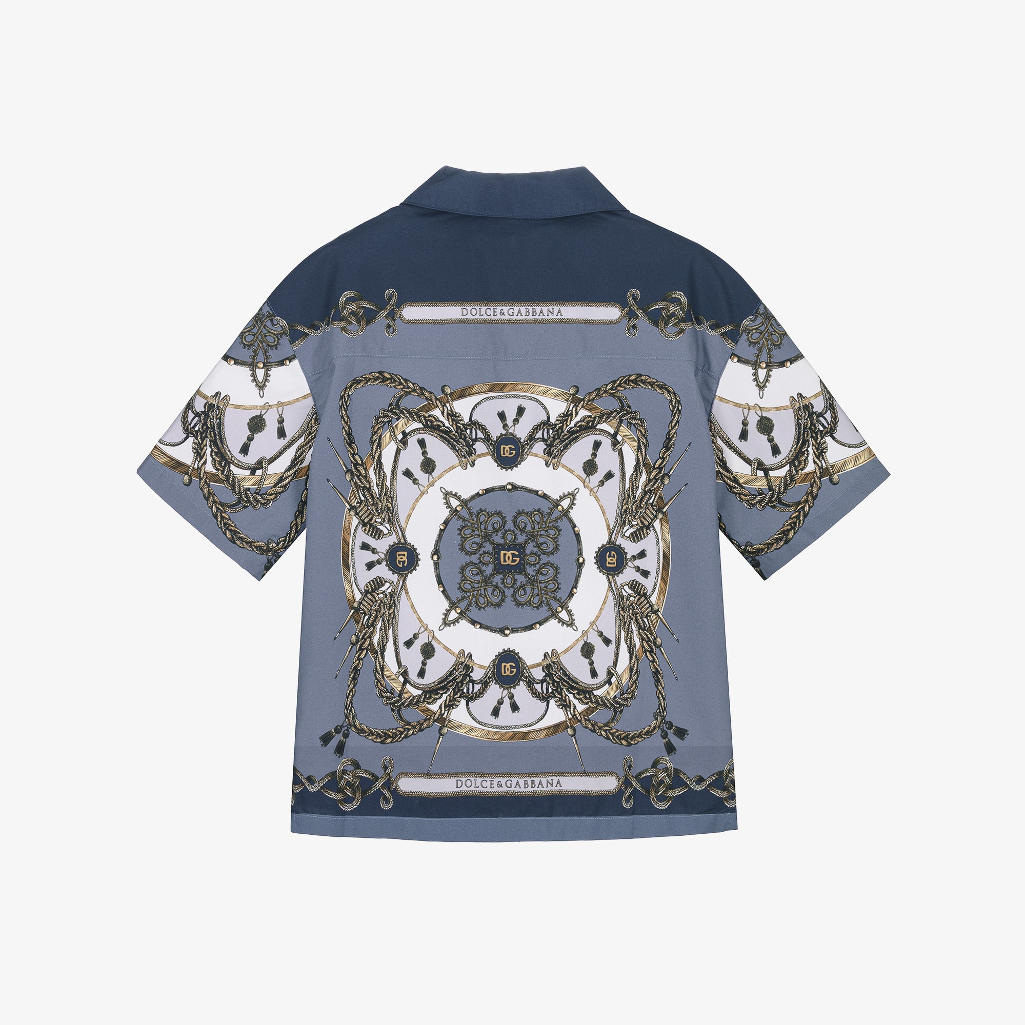 Boys Blue Cargo Print Poplin Shirt - View 2