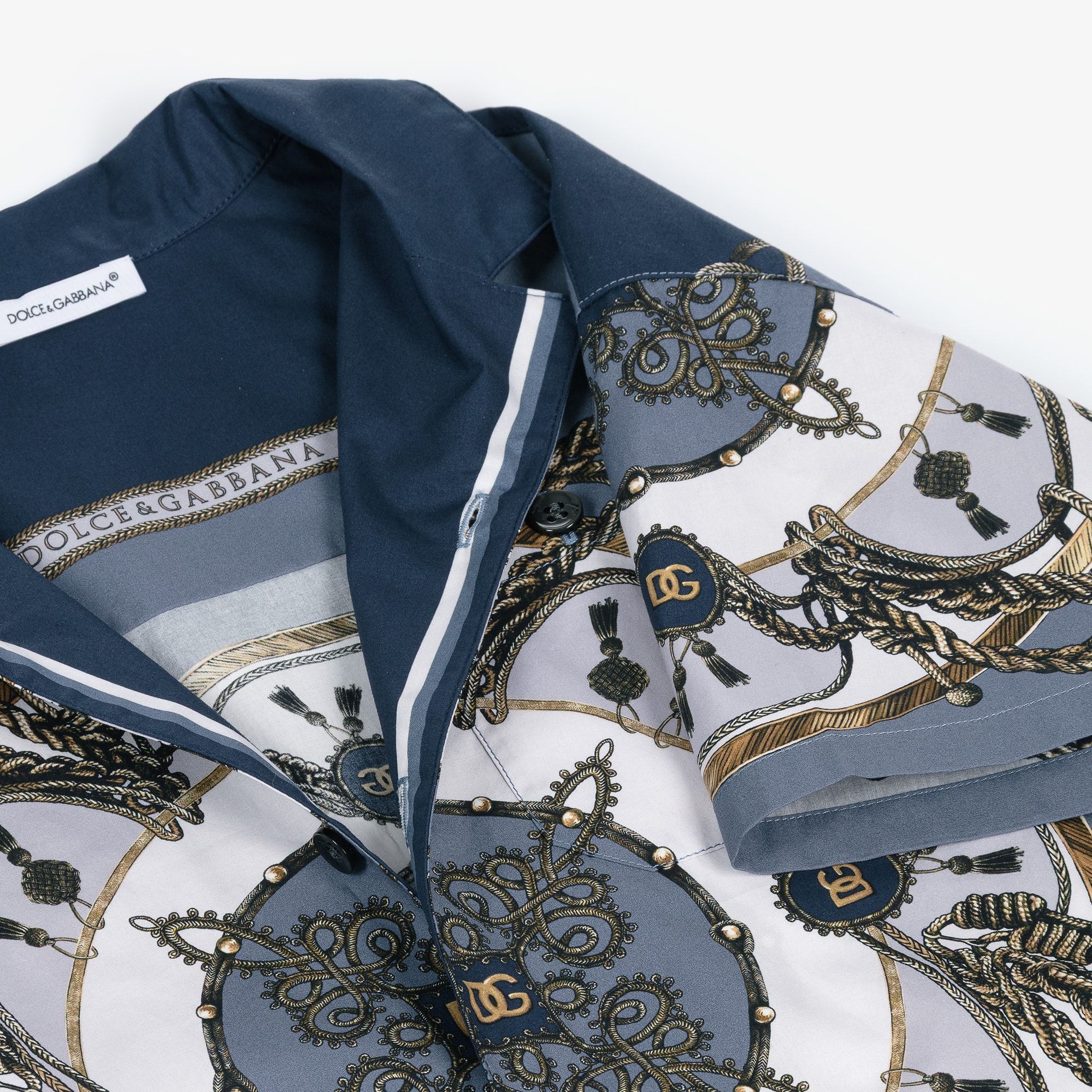 Boys Blue Cargo Print Poplin Shirt - View 3
