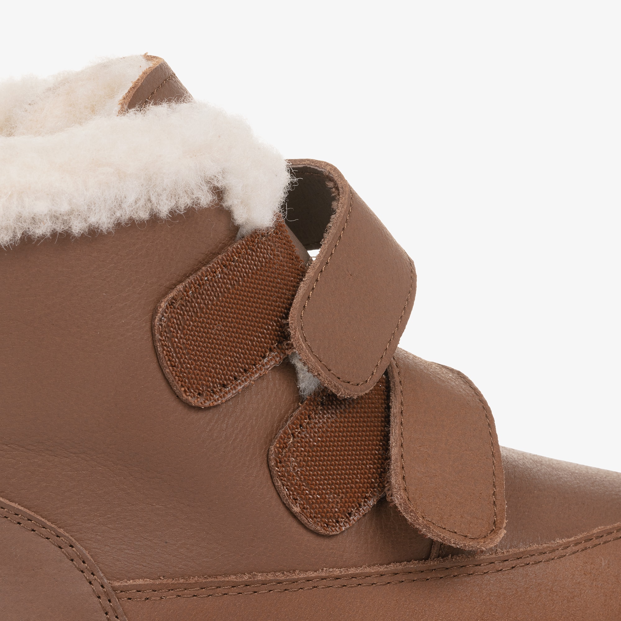 Boys Brown Leather Clenn Boots with Fleece Lining - View 6