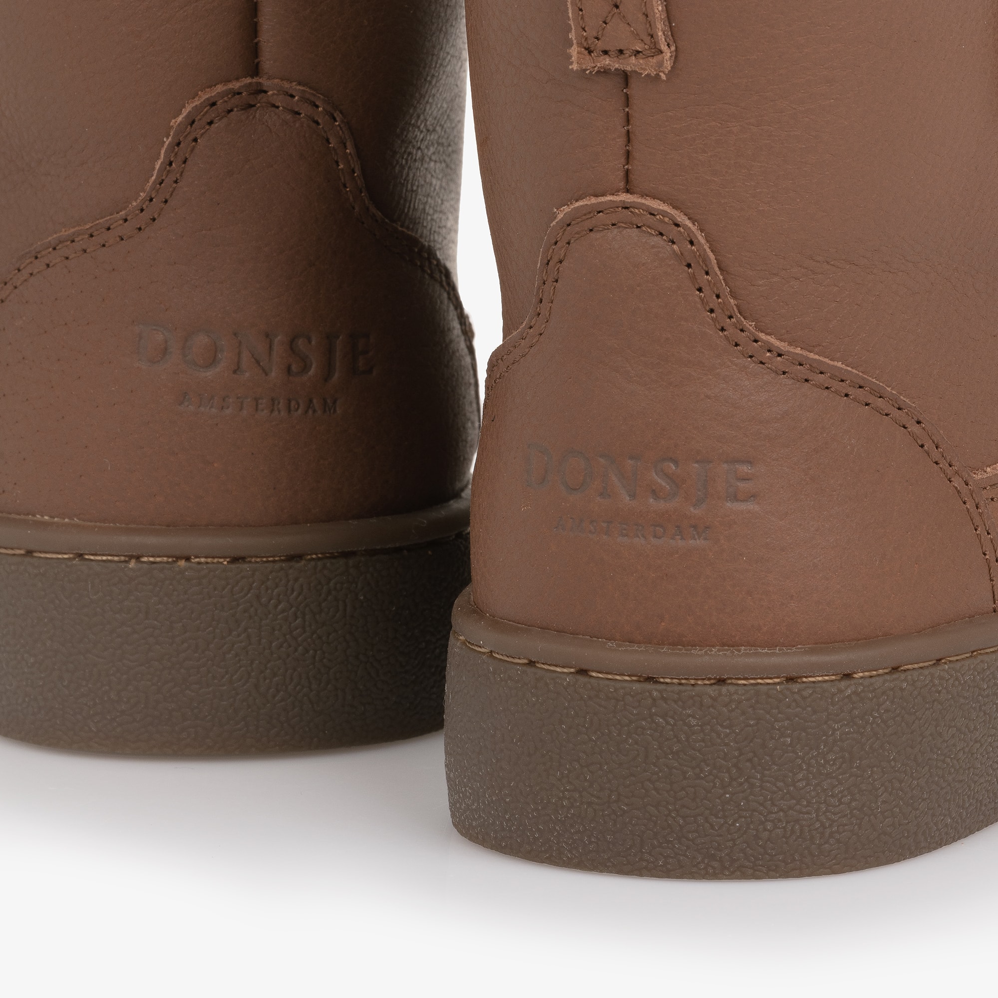 Boys Brown Leather Clenn Boots with Fleece Lining - View 7