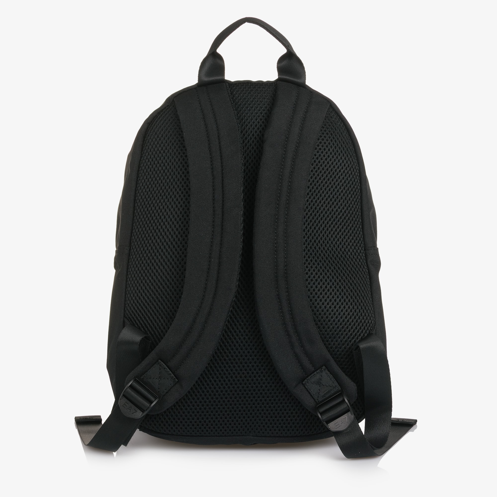 Black Canvas Backpack with White Logo Print (34cm) - View 4