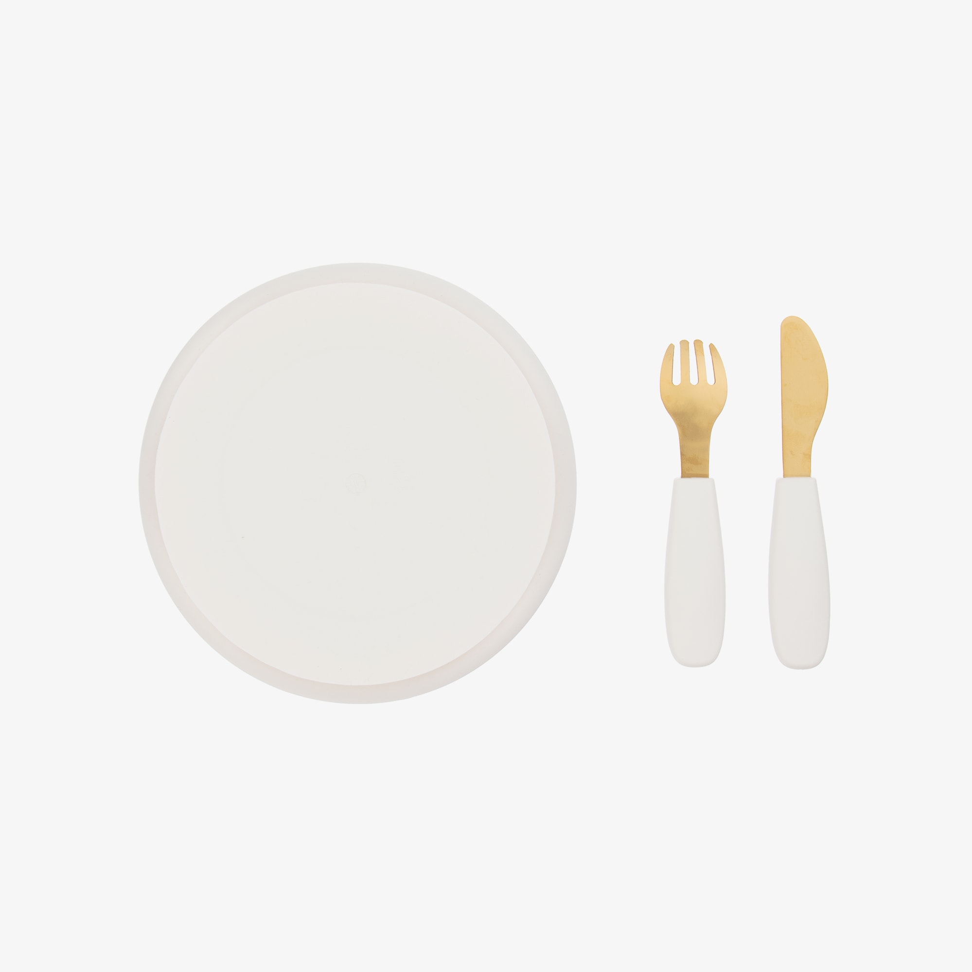 Ivory & Blue Plate & Cutlery Set with Floral Leopard Pattern - View 3