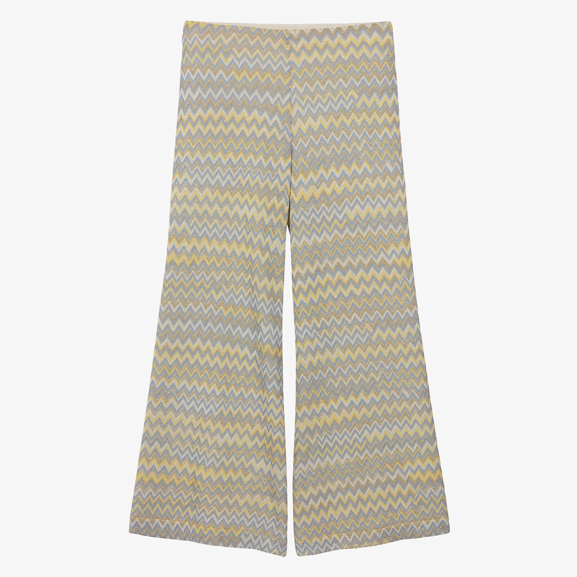 Girls Gold & Yellow Zigzag Trousers - View 1
