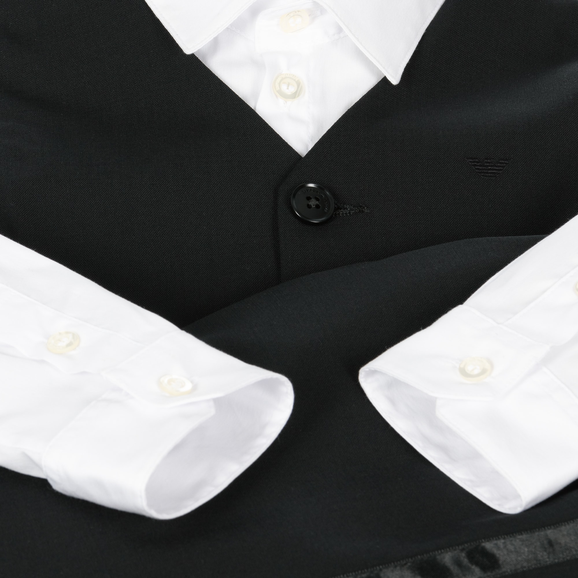 Boys Black Wool Waistcoat Suit - View 2