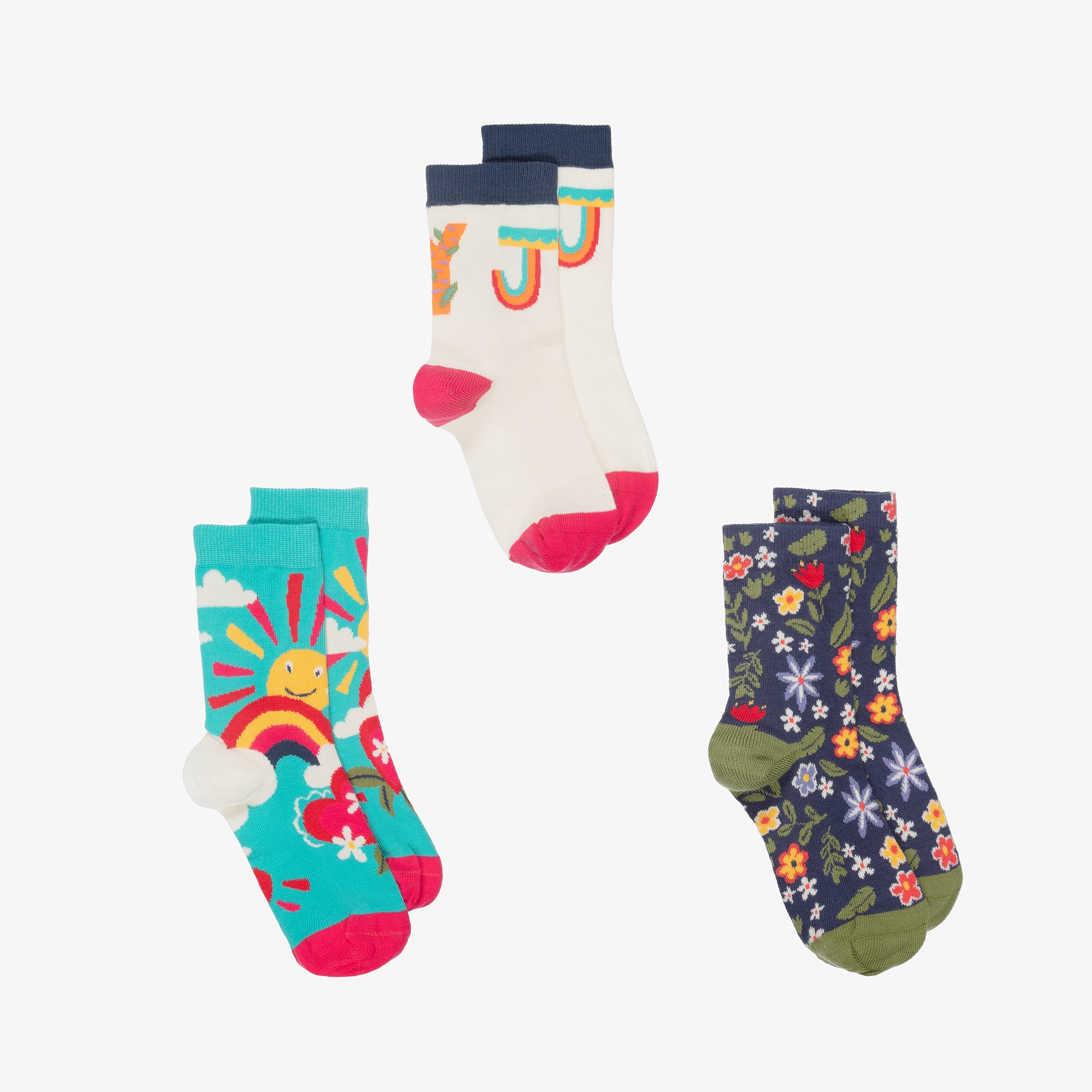 Boys Organic Cotton Socks (3 Pack) - View 1